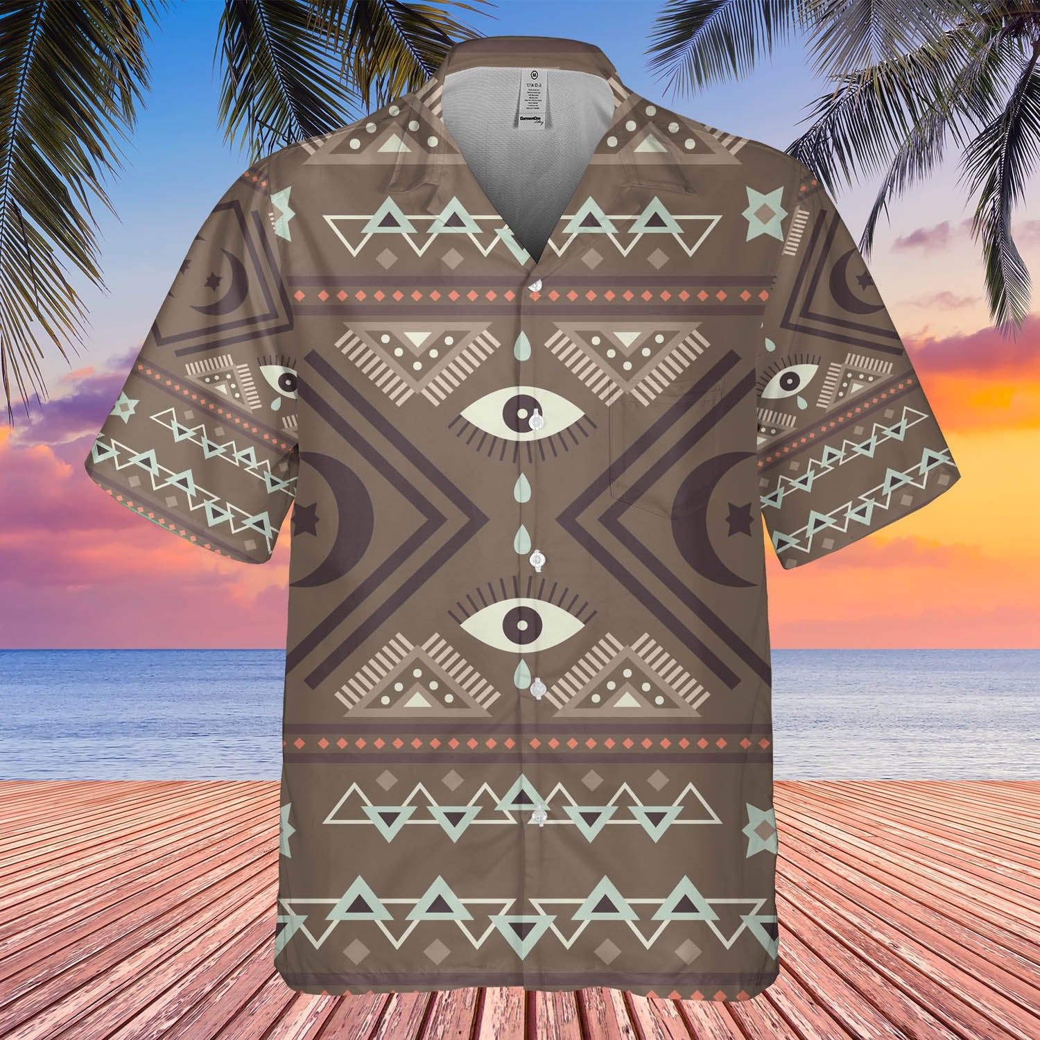 GB-HW000602 Tribe Design Native American Hawaiian Shirt 3D