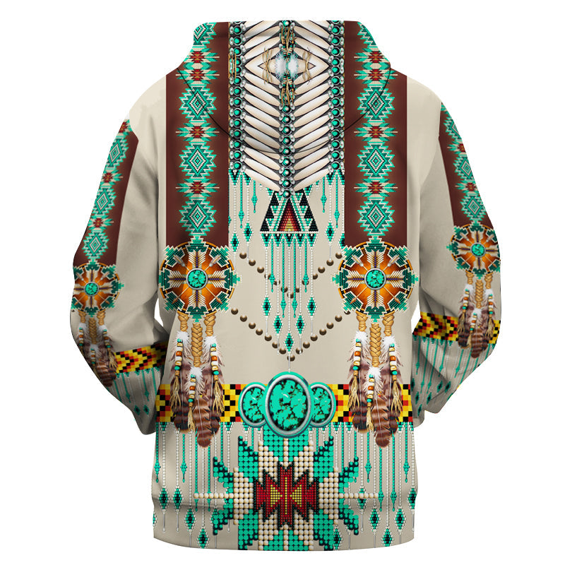 GB-NAT00069-02 Green Pattern Breastplate 3D Hoodie
