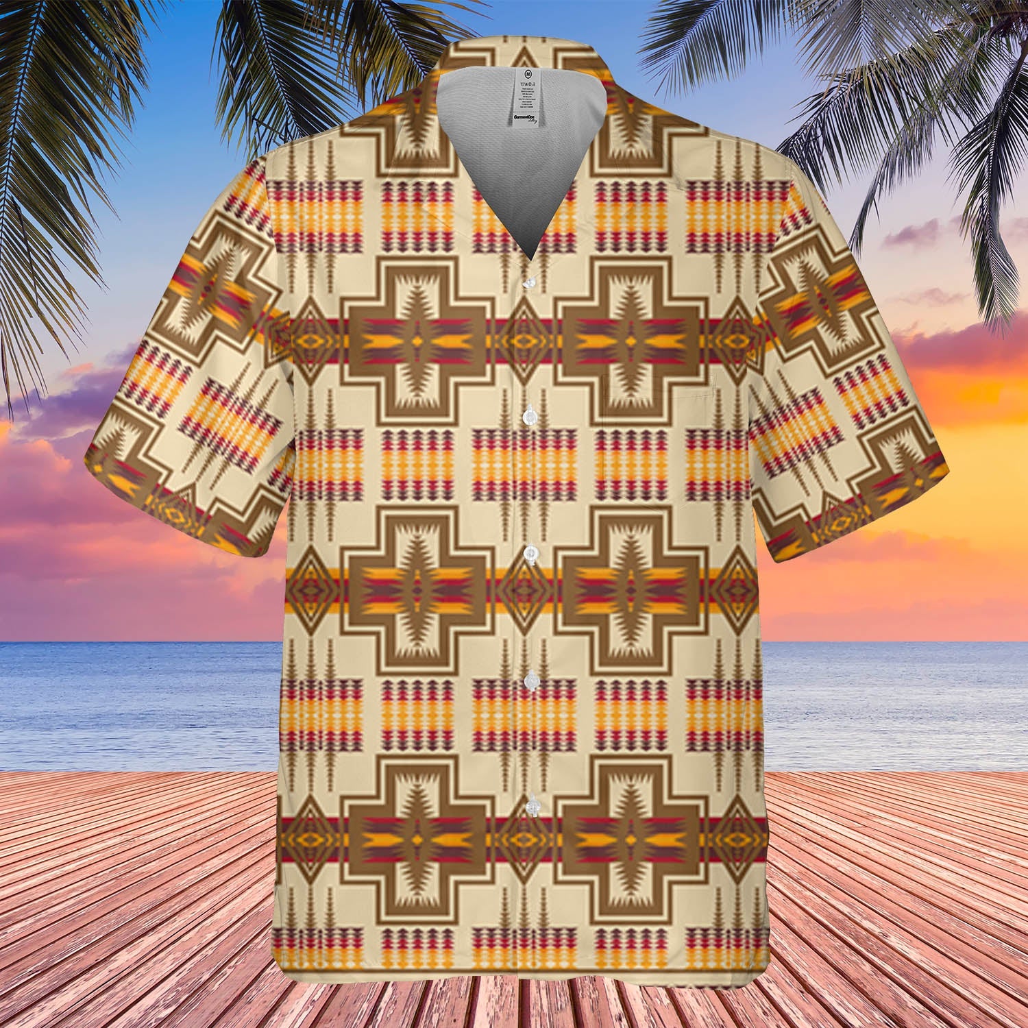 GB-HW000135 Pattern Native Hawaiian Shirt 3D