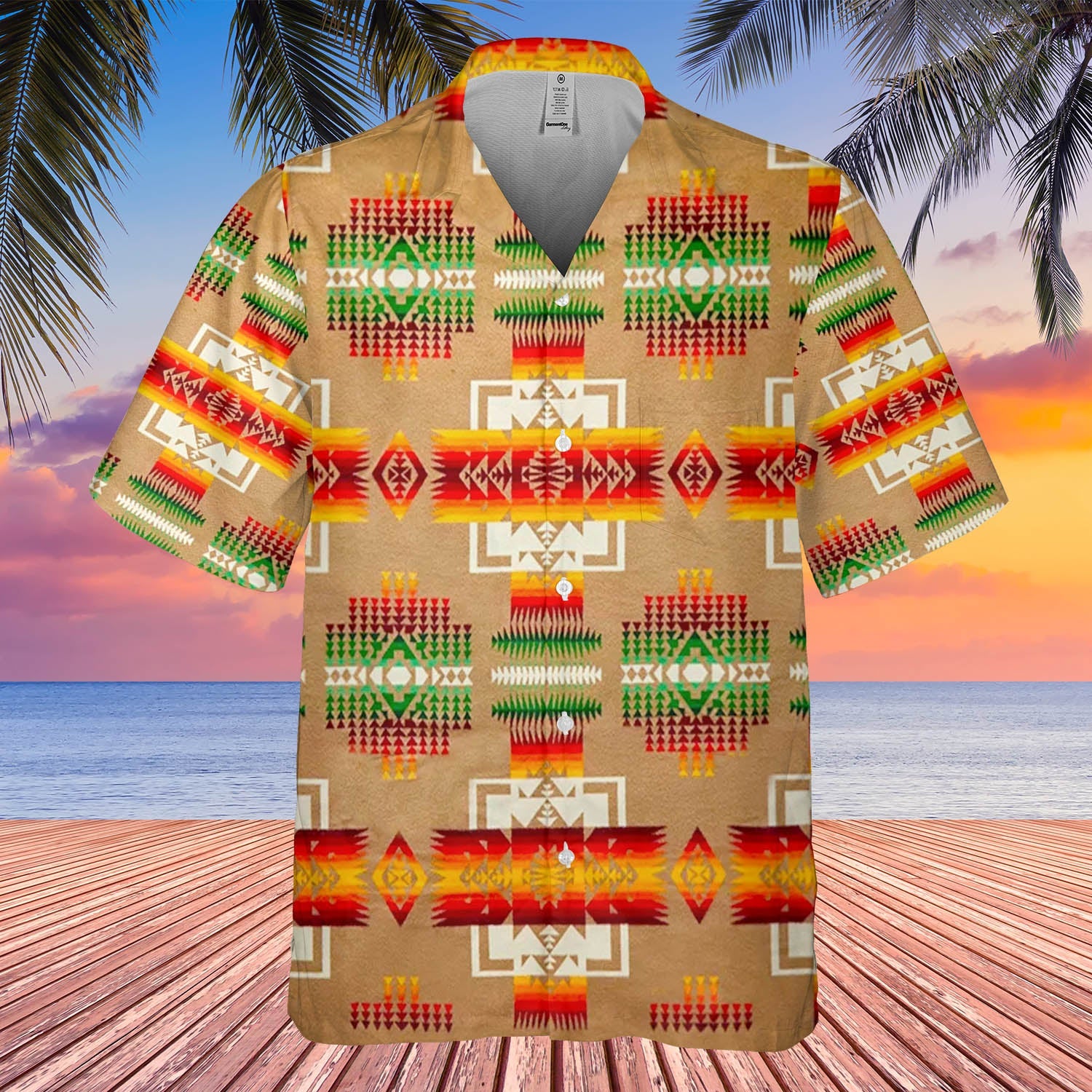 GB-HW000134 Pattern Native Hawaiian Shirt 3D