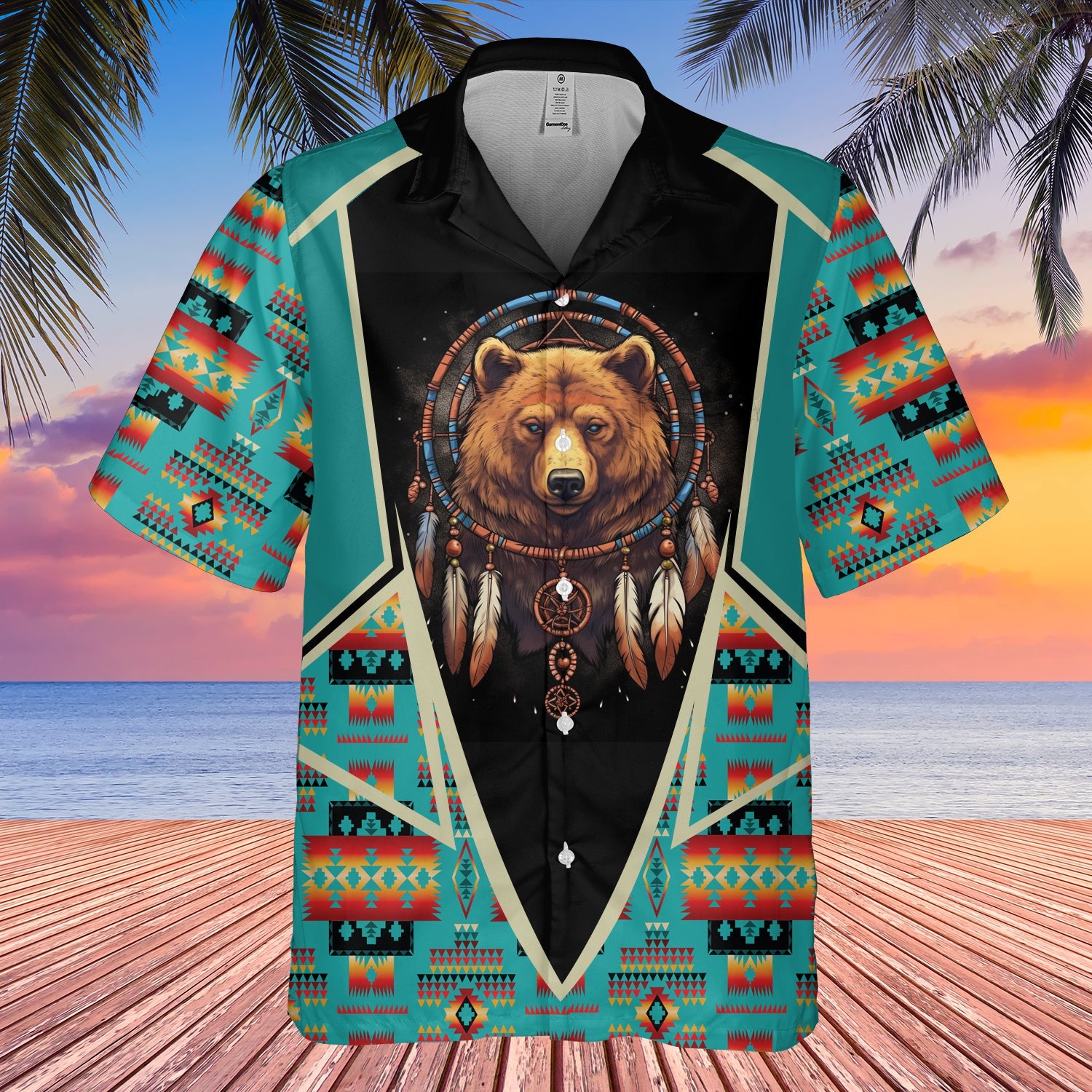 GB-HW000609 Tribe Design Native American Hawaiian Shirt 3D