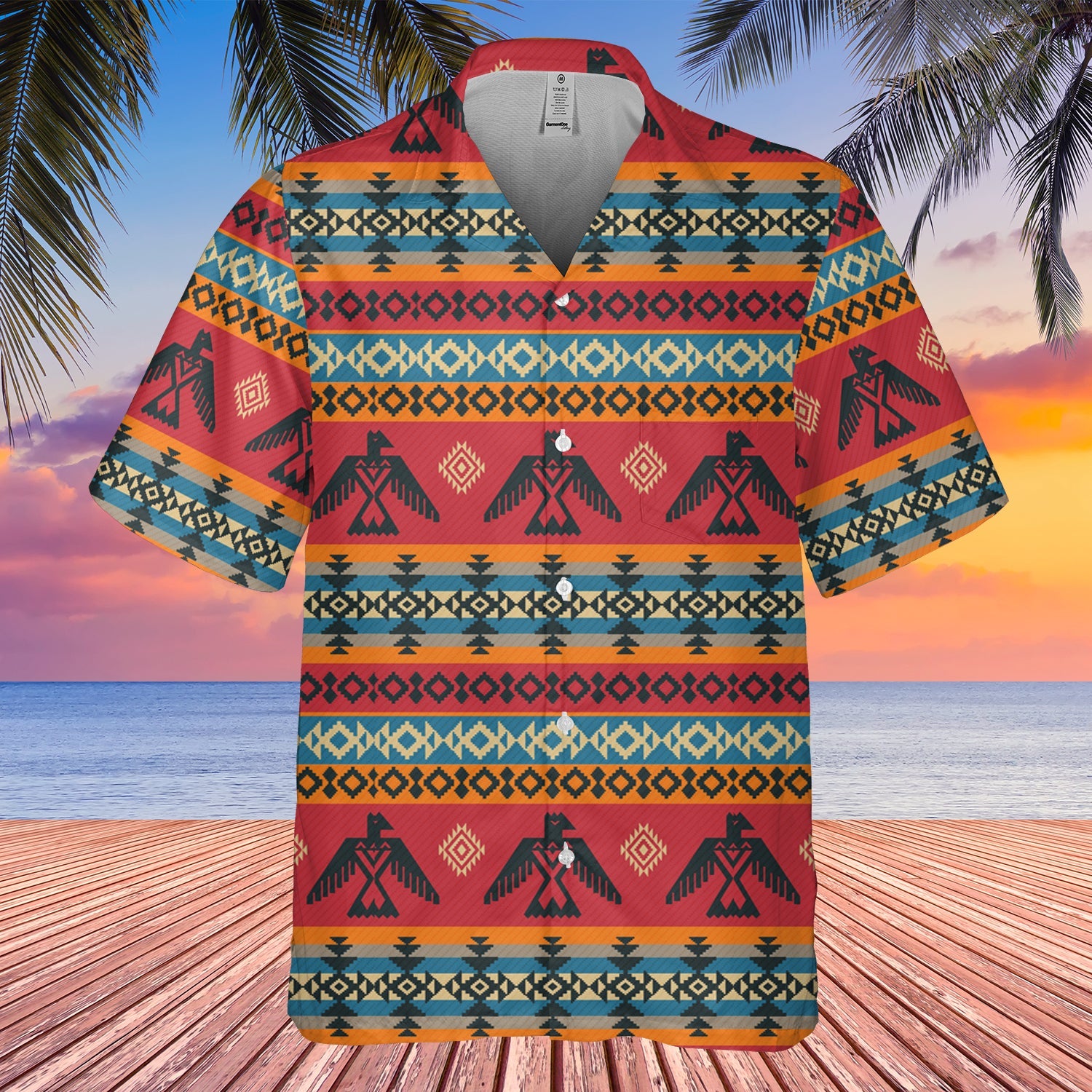 GB-NAT00029 Pattern Thunderbird Hawaiian Shirt 3D