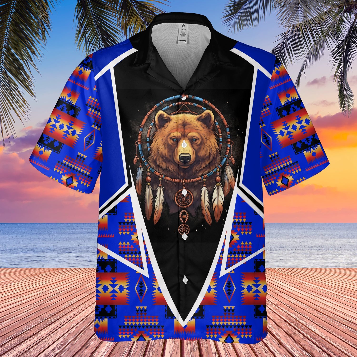 GB-HW000610 Tribe Design Native American Hawaiian Shirt 3D