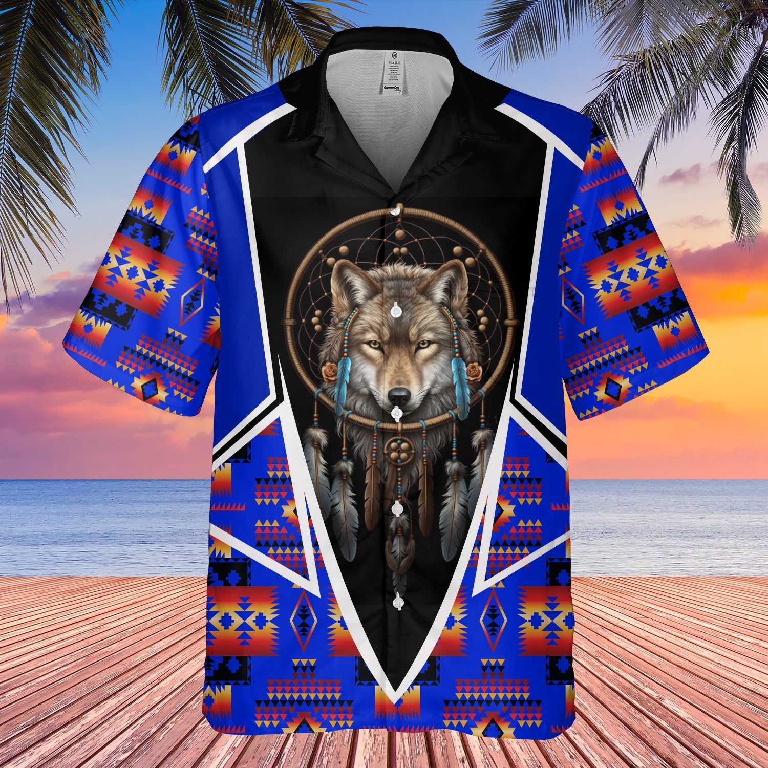 GB-HW000611 Tribe Design Native American Hawaiian Shirt 3D