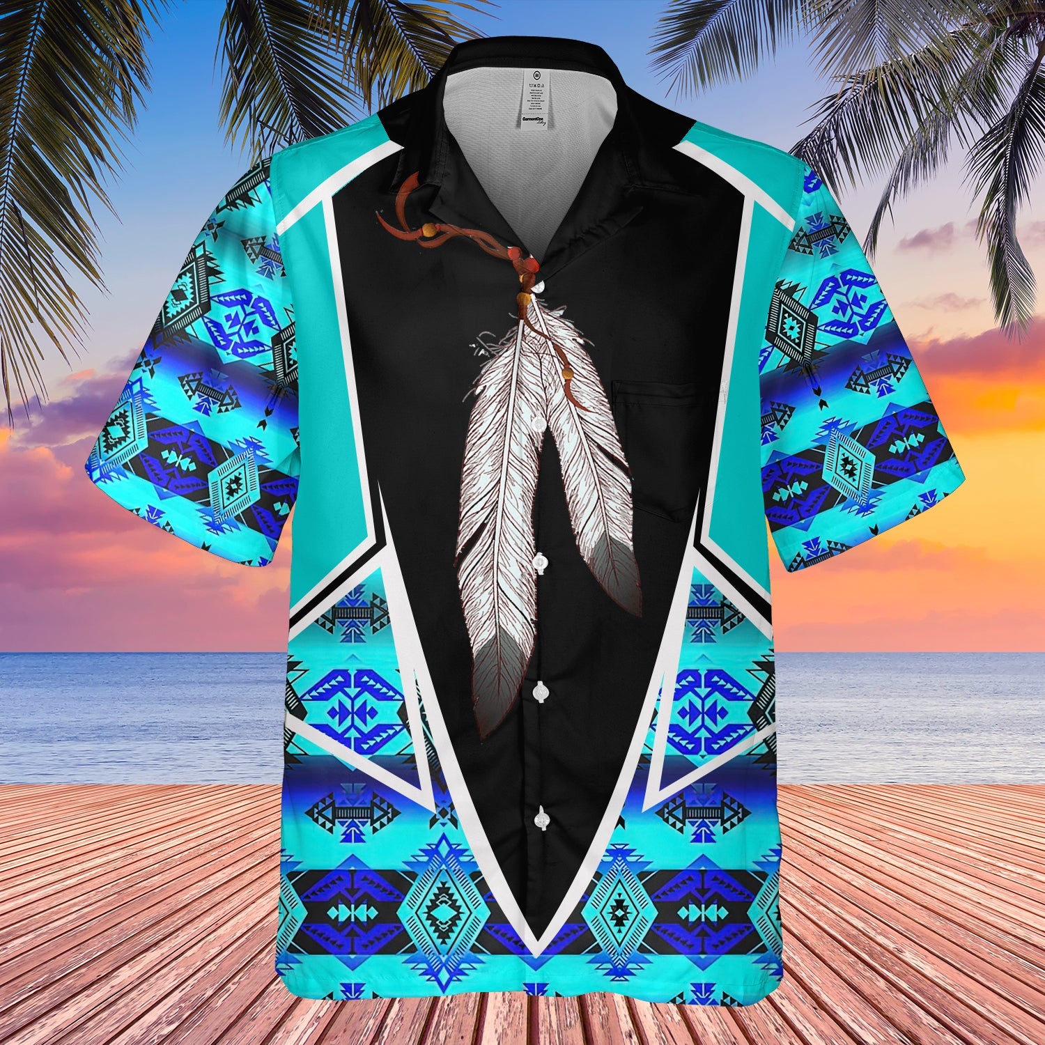 GB-HW000614 Tribe Design Native American Hawaiian Shirt 3D