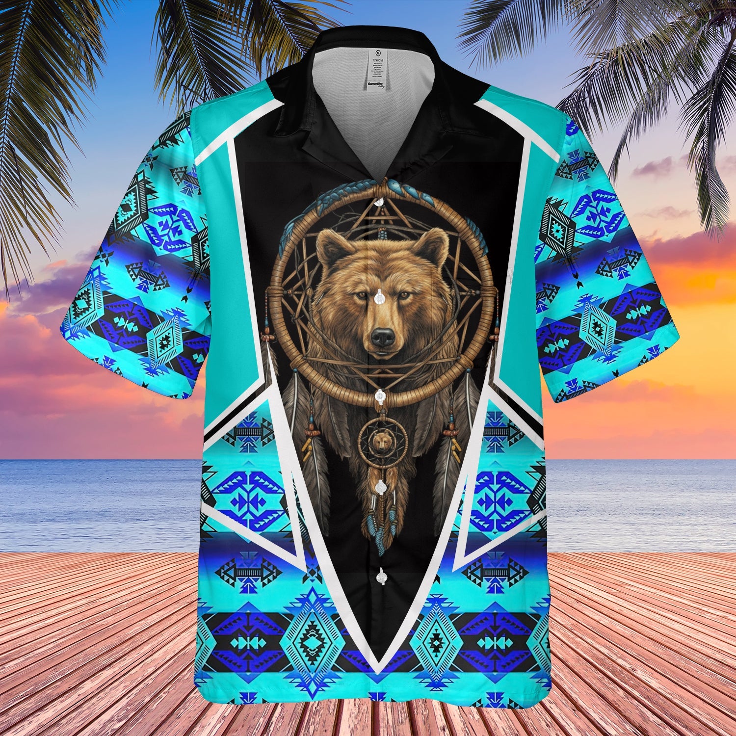 GB-HW000615 Tribe Design Native American Hawaiian Shirt 3D