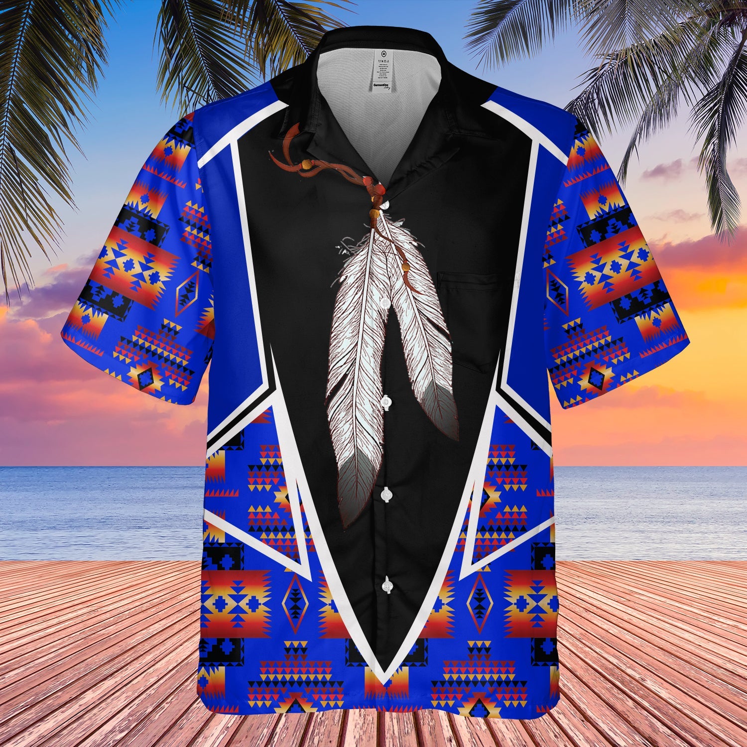 GB-HW000616 Tribe Design Native American Hawaiian Shirt 3D