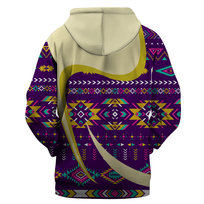 GB-NAT00549-04 Light Purple Pattern 3D Hoodie