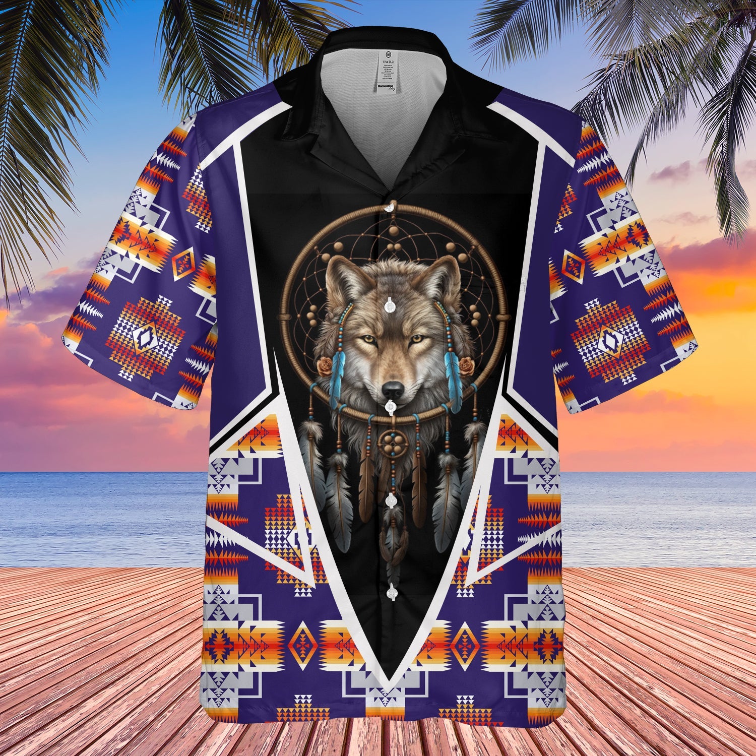GB-HW000624 Tribe Design Native American Hawaiian Shirt 3D