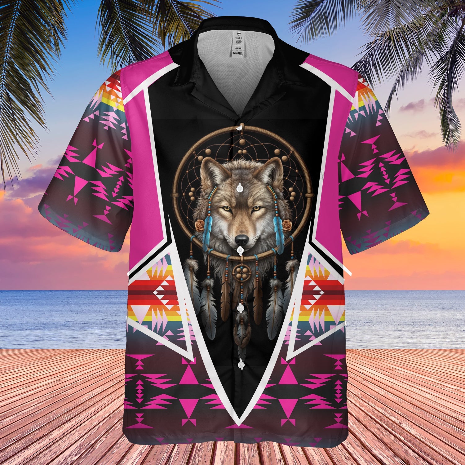 GB-HW000625 Tribe Design Native American Hawaiian Shirt 3D