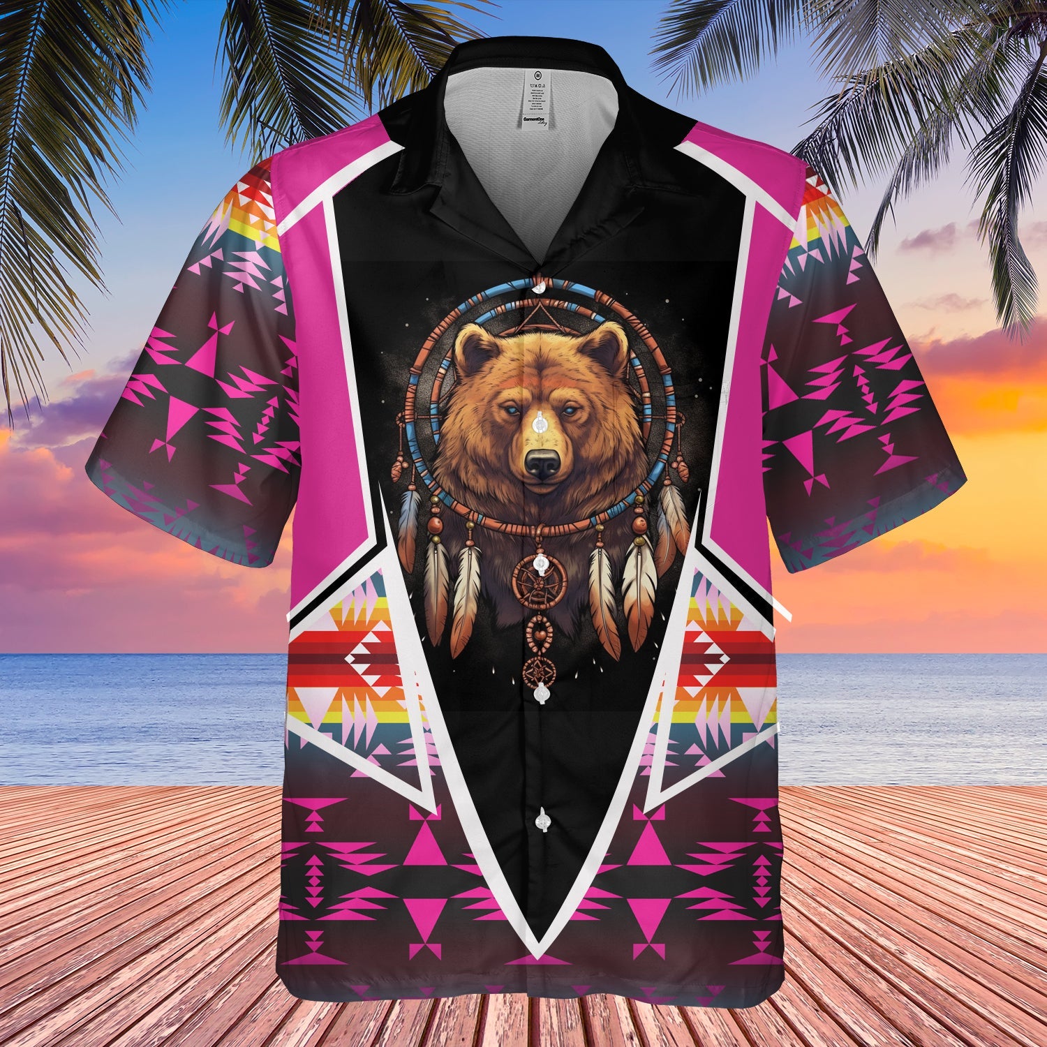 GB-HW000627 Tribe Design Native American Hawaiian Shirt 3D