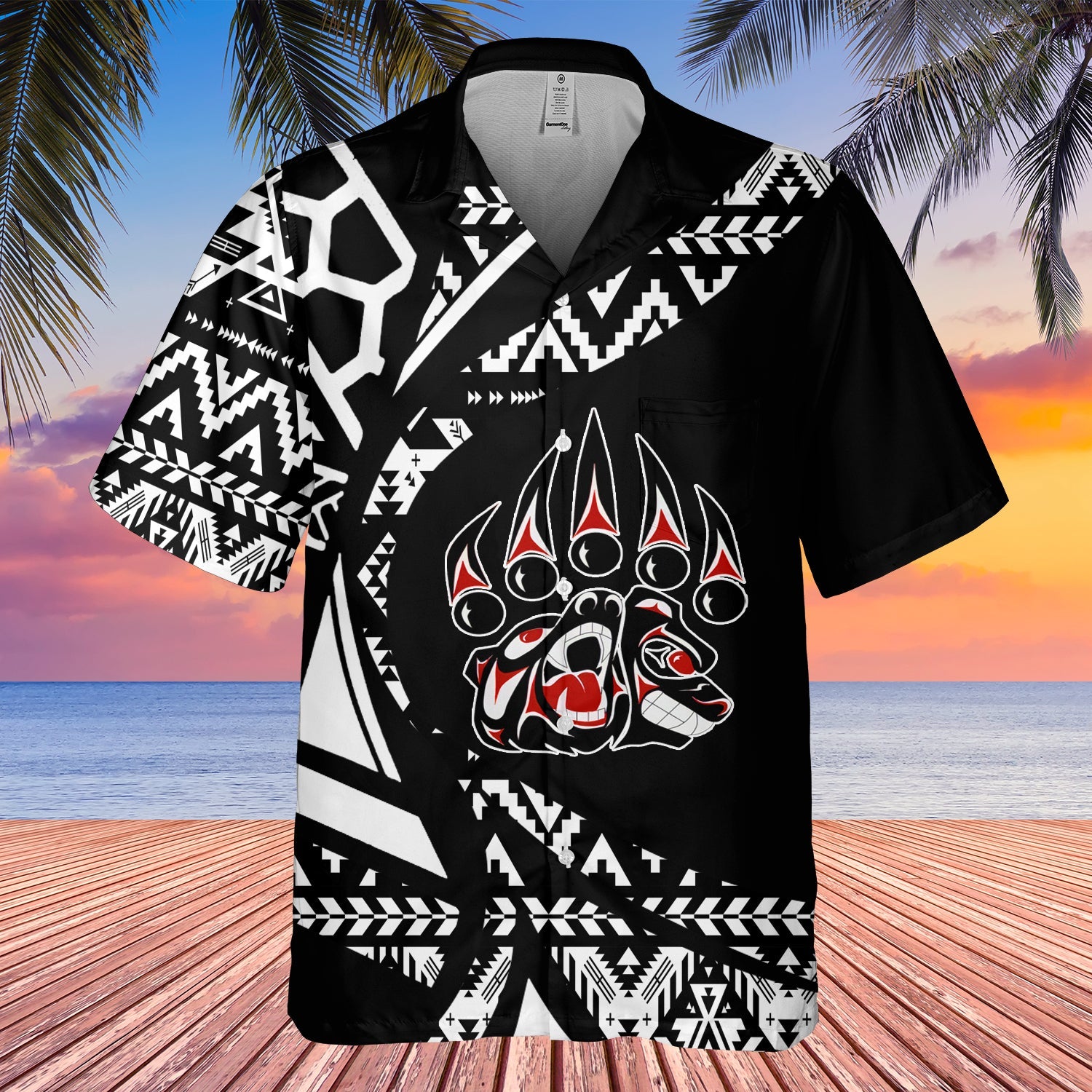 GB-HW001093 Tribe Design Native American Hawaiian Shirt 3D