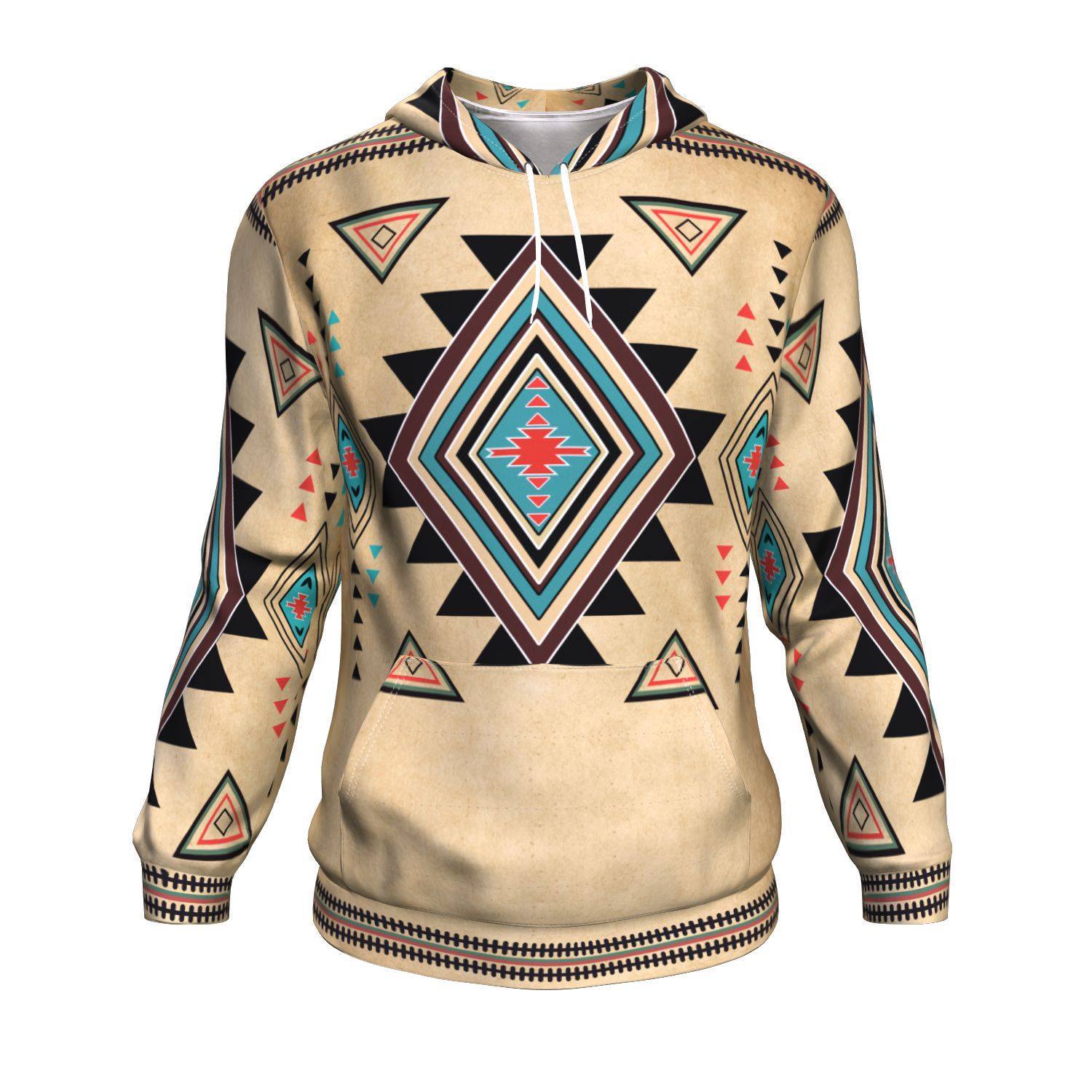 Geometric United Tribal Of Native American Design 3D Pullover Hoodie