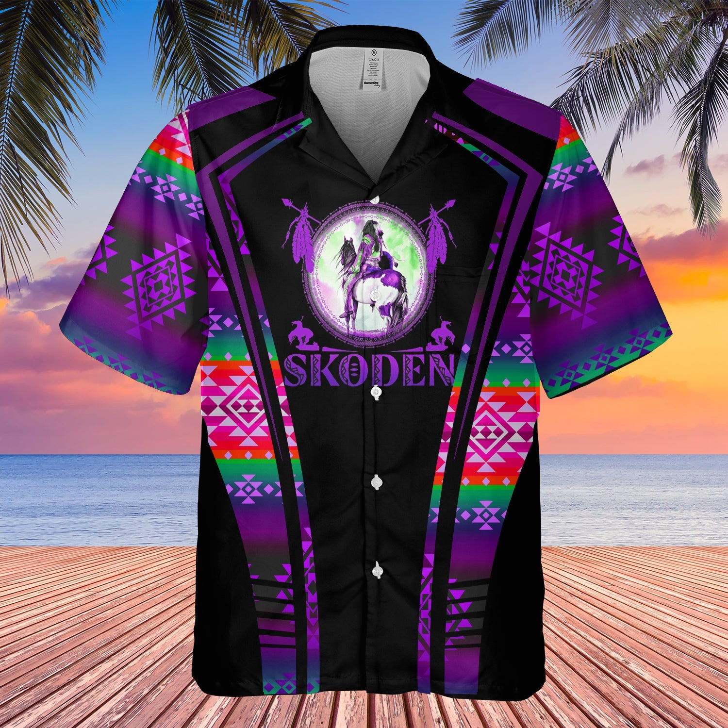 GB-HW000645 Tribe Design Native American Hawaiian Shirt 3D