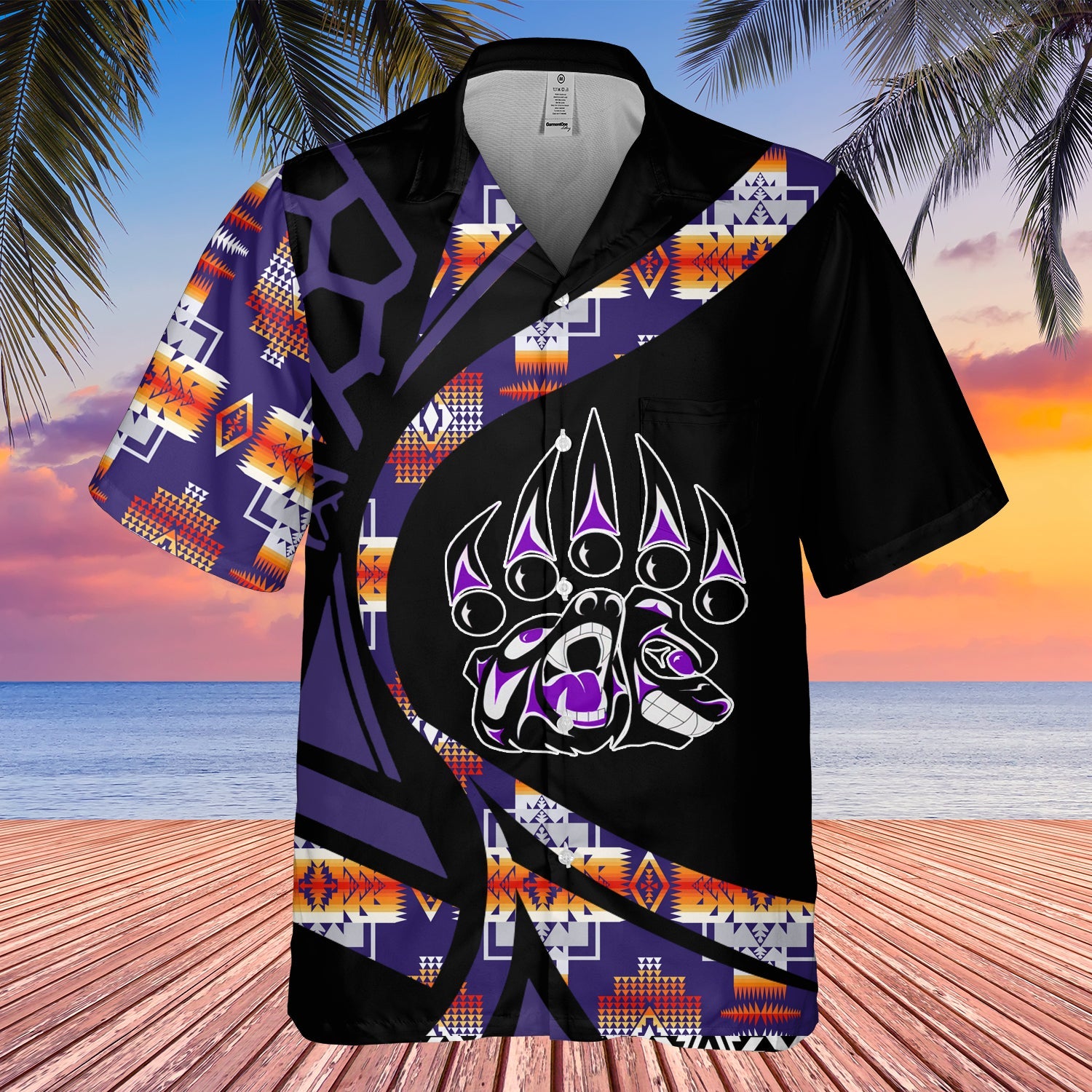GB-HW001095 Tribe Design Native American Hawaiian Shirt 3D