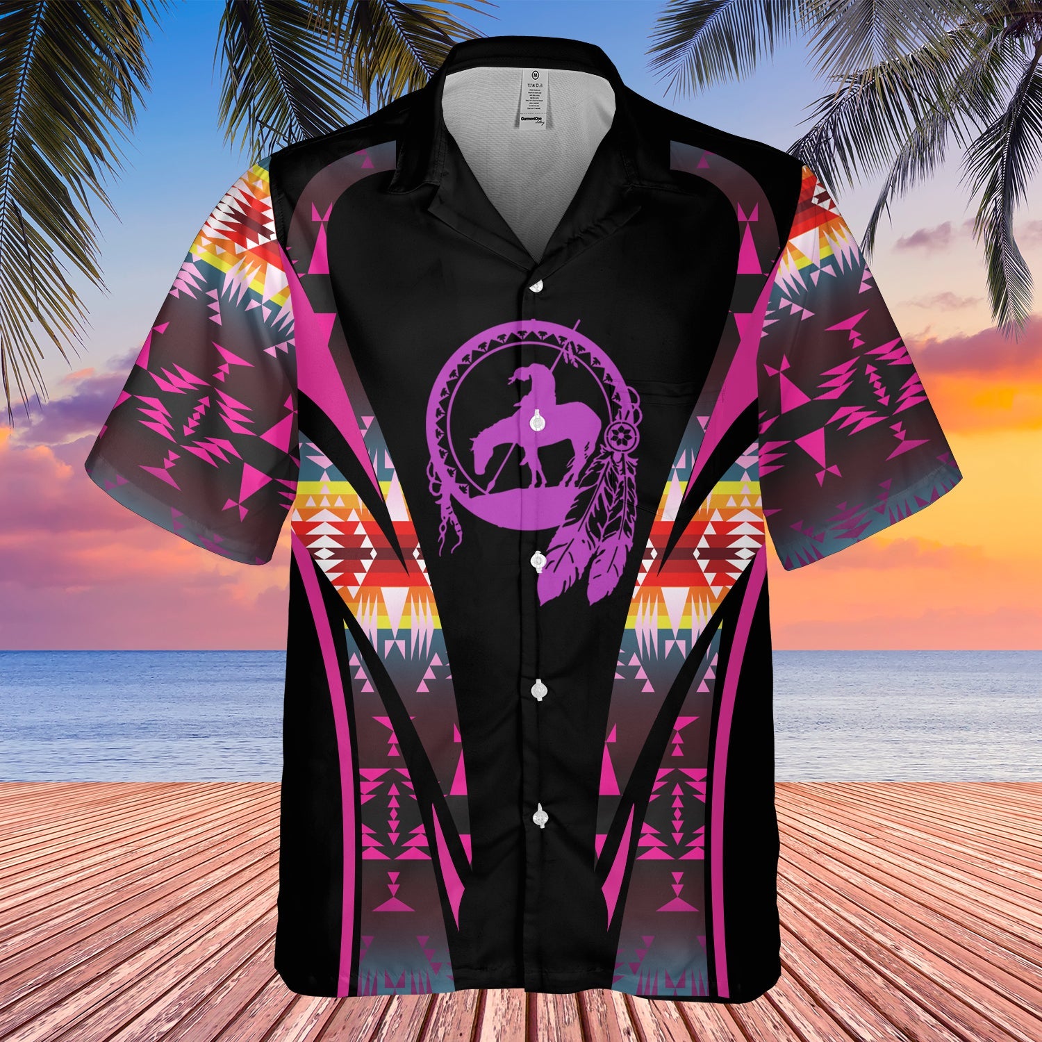 GB-HW000679 Tribe Design Native American Hawaiian Shirt 3D