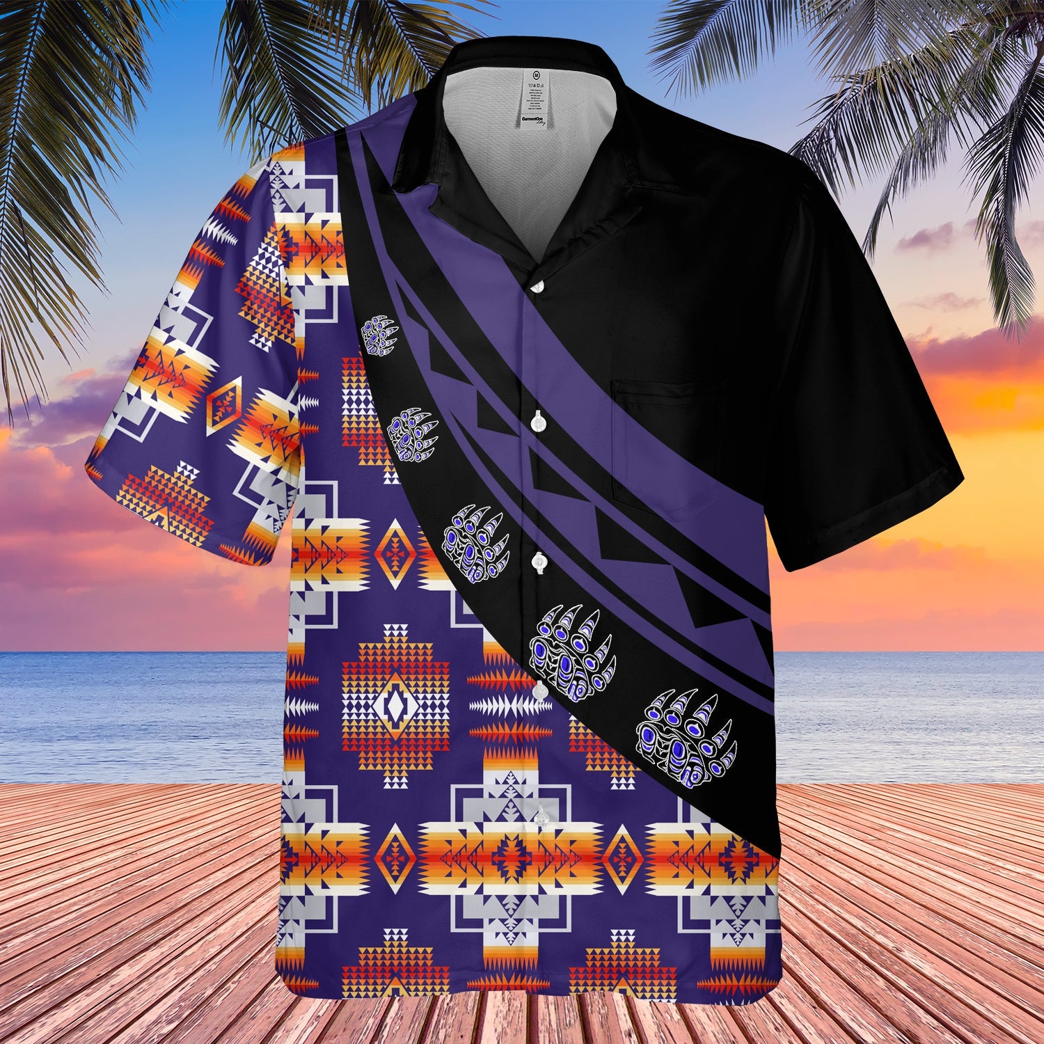 GB-HW001096 Tribe Design Native American Hawaiian Shirt 3D