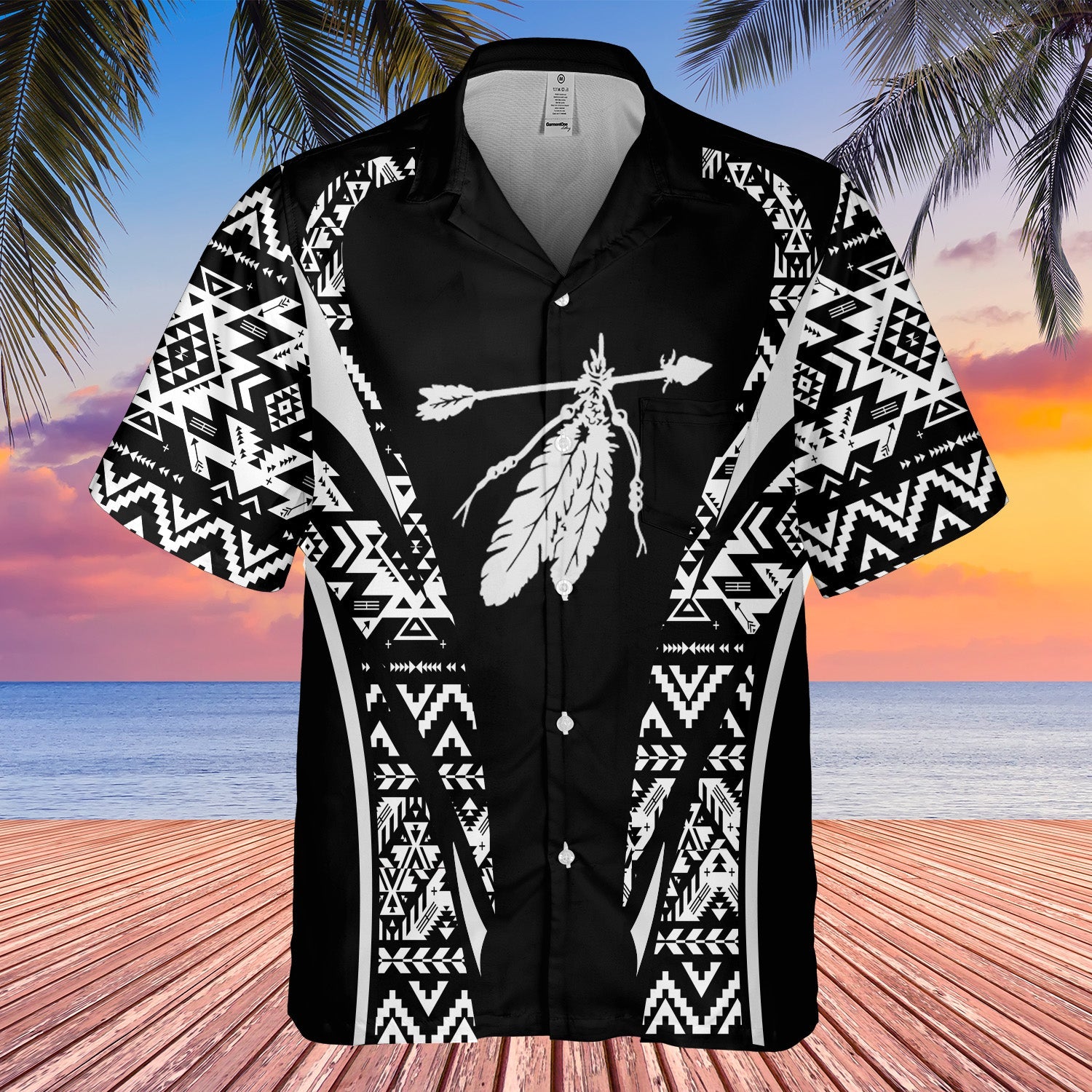 GB-HW000663 Tribe Design Native American Hawaiian Shirt 3D