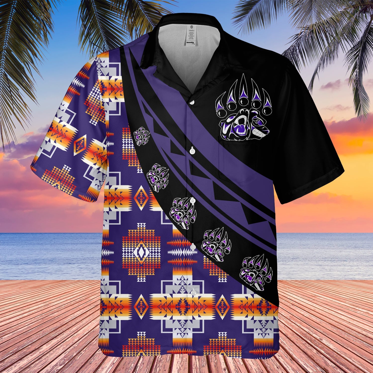 GB-HW001097 Tribe Design Native American Hawaiian Shirt 3D