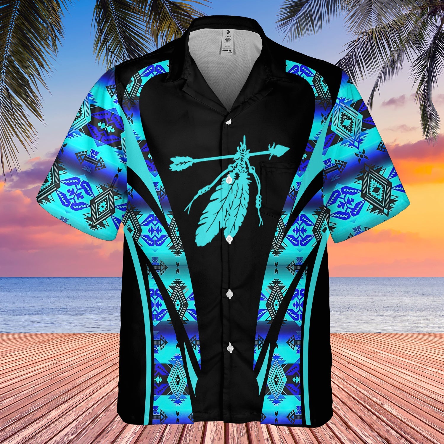 GB-HW000667 Tribe Design Native American Hawaiian Shirt 3D
