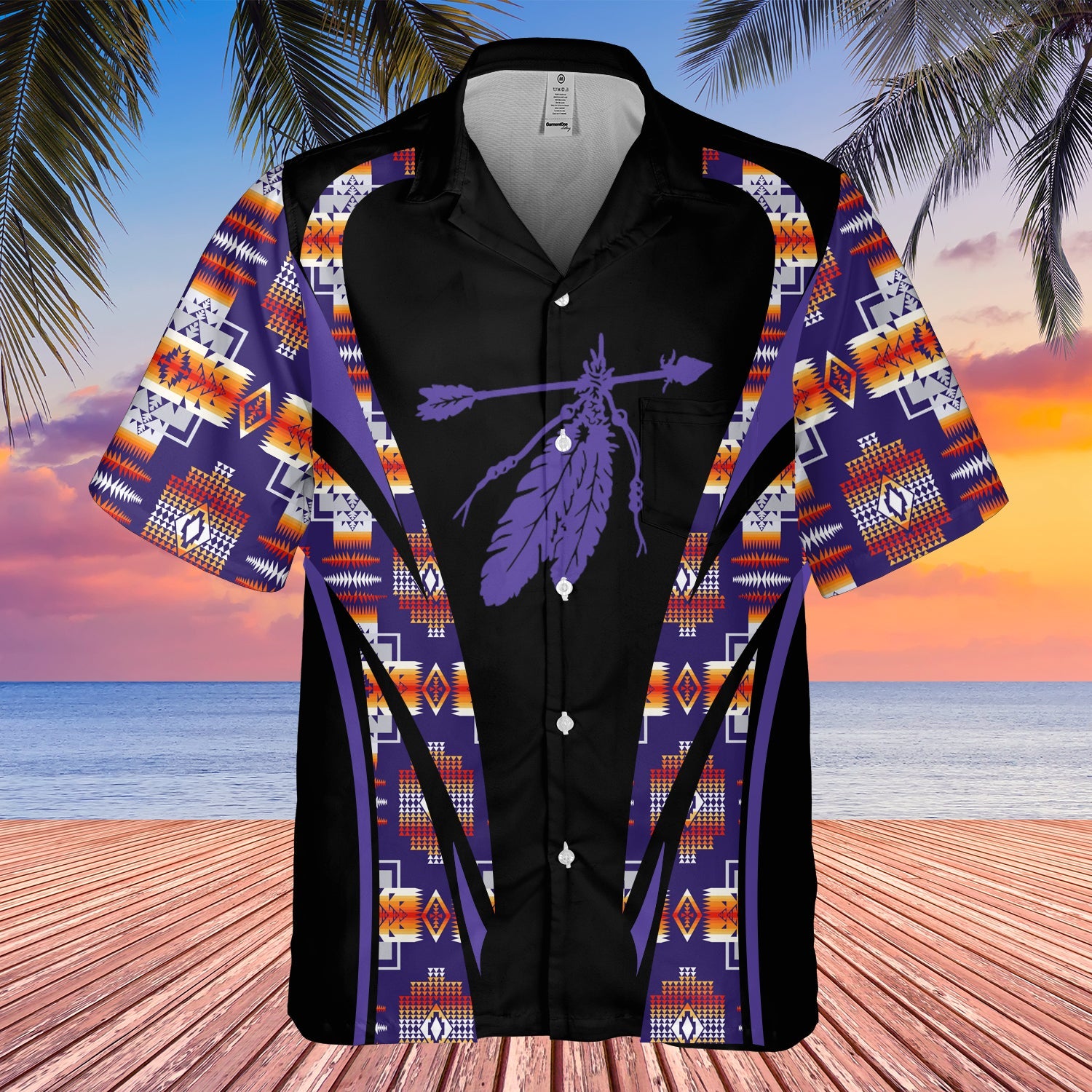 GB-HW000671 Tribe Design Native American Hawaiian Shirt 3D