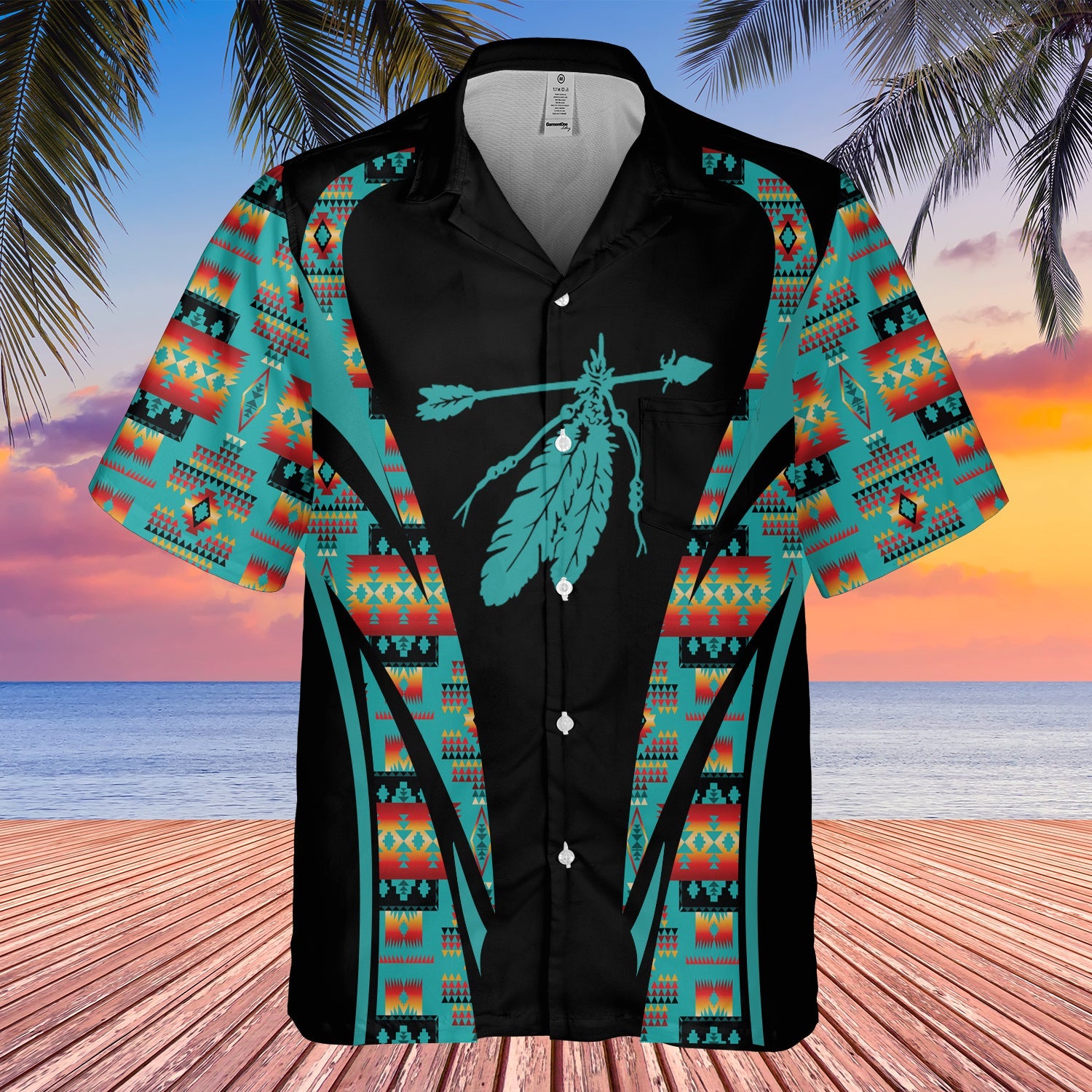 GB-HW000670 Tribe Design Native American Hawaiian Shirt 3D