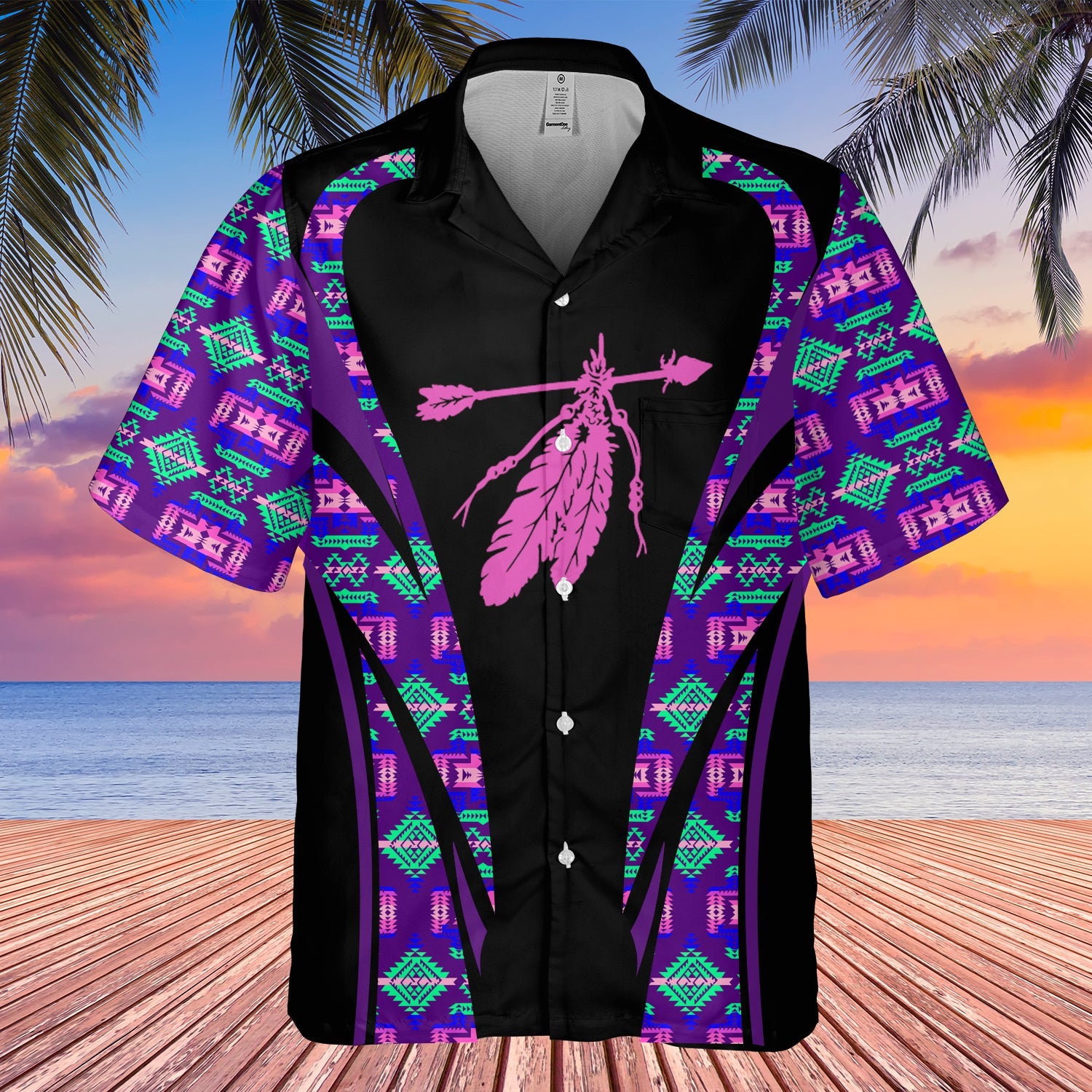 GB-HW000673 Tribe Design Native American Hawaiian Shirt 3D