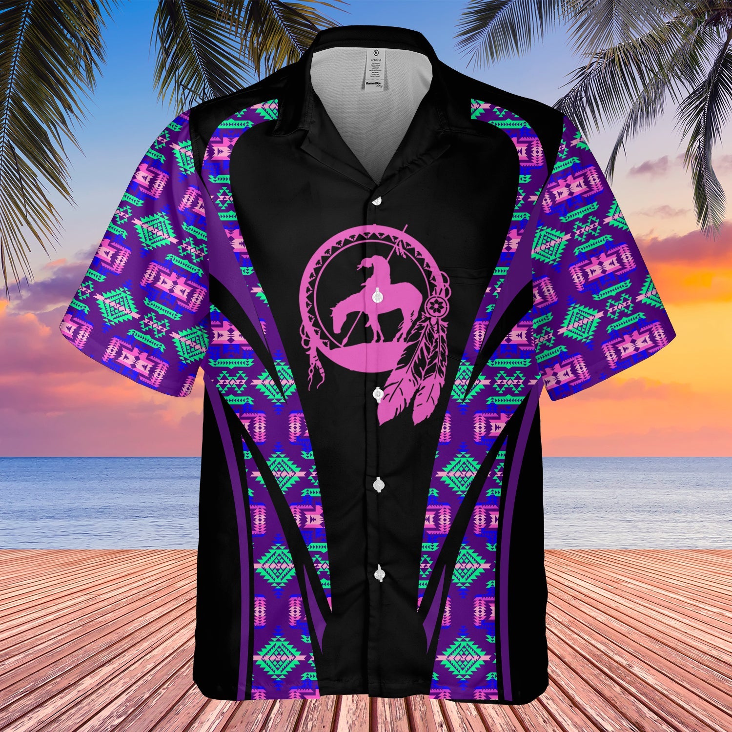 GB-HW000675 Tribe Design Native American Hawaiian Shirt 3D