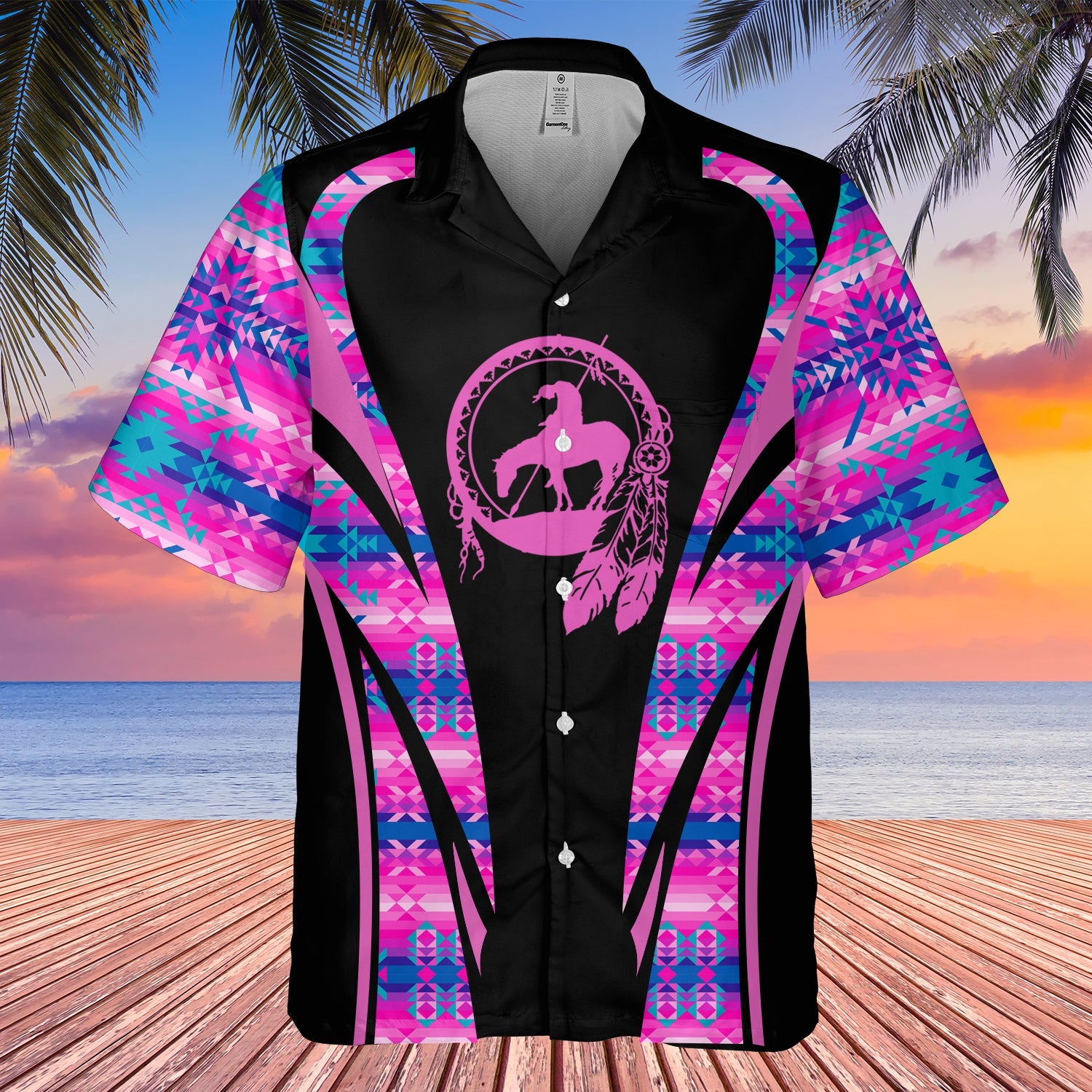 GB-HW000676 Tribe Design Native American Hawaiian Shirt 3D