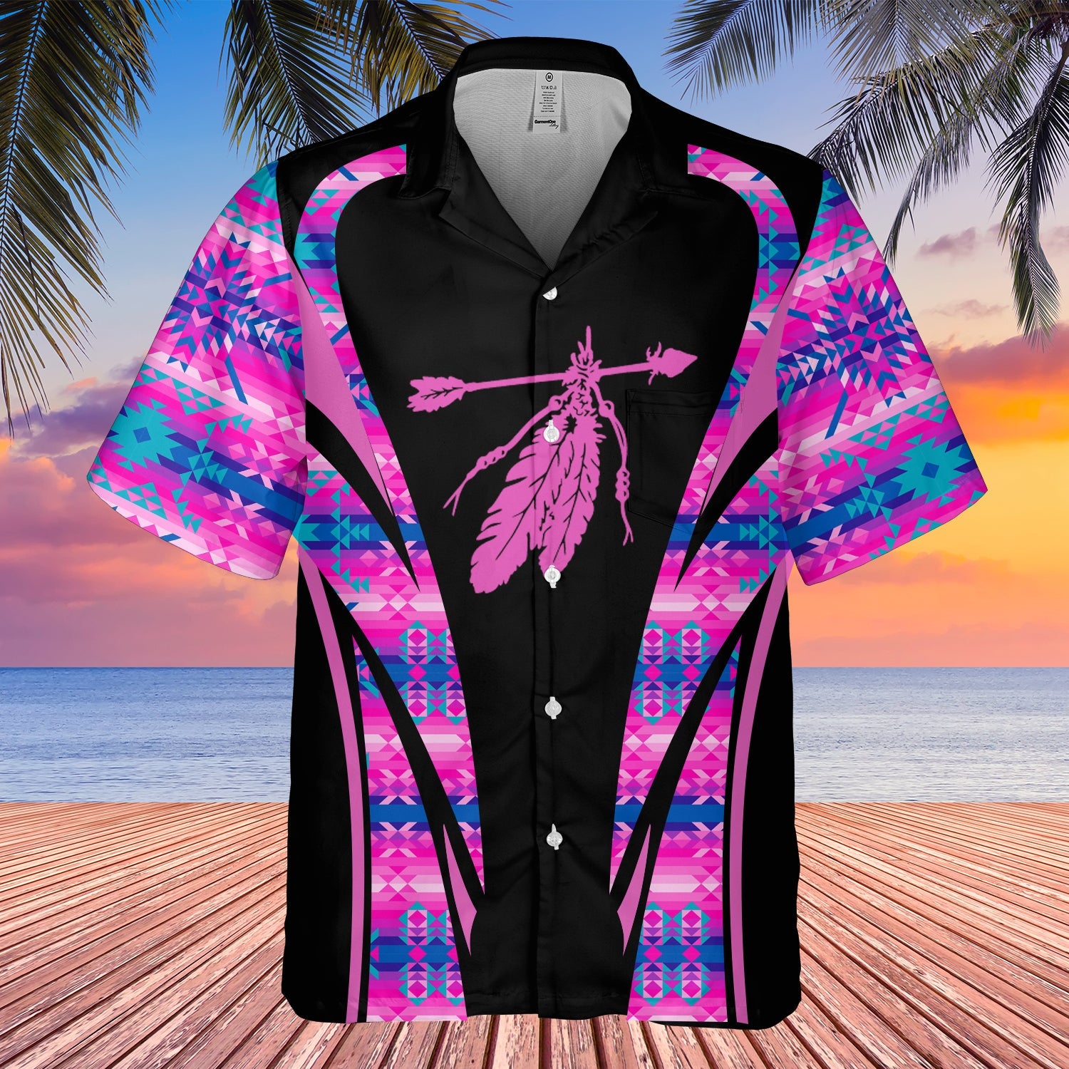 GB-HW000674 Tribe Design Native American Hawaiian Shirt 3D