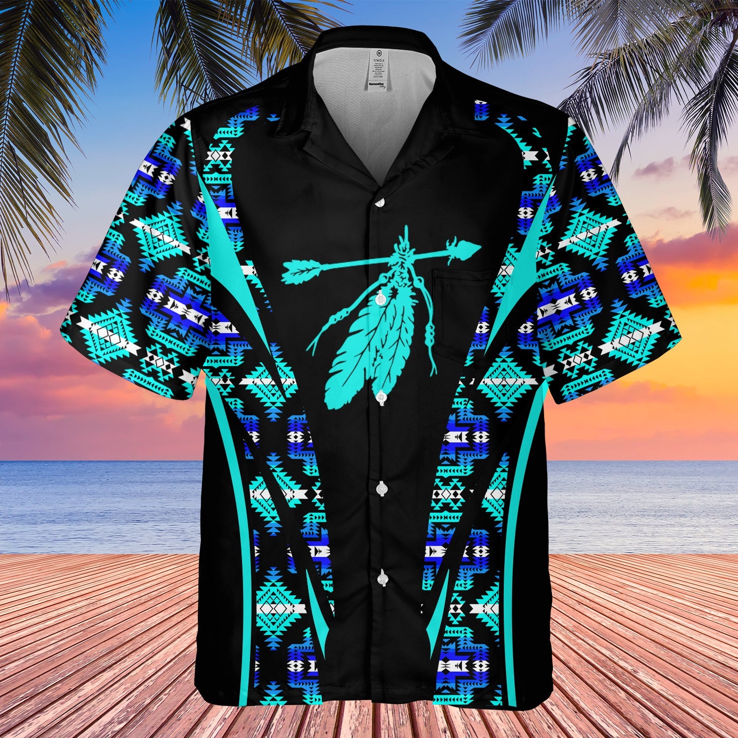 GB-HW000677 Tribe Design Native American Hawaiian Shirt 3D