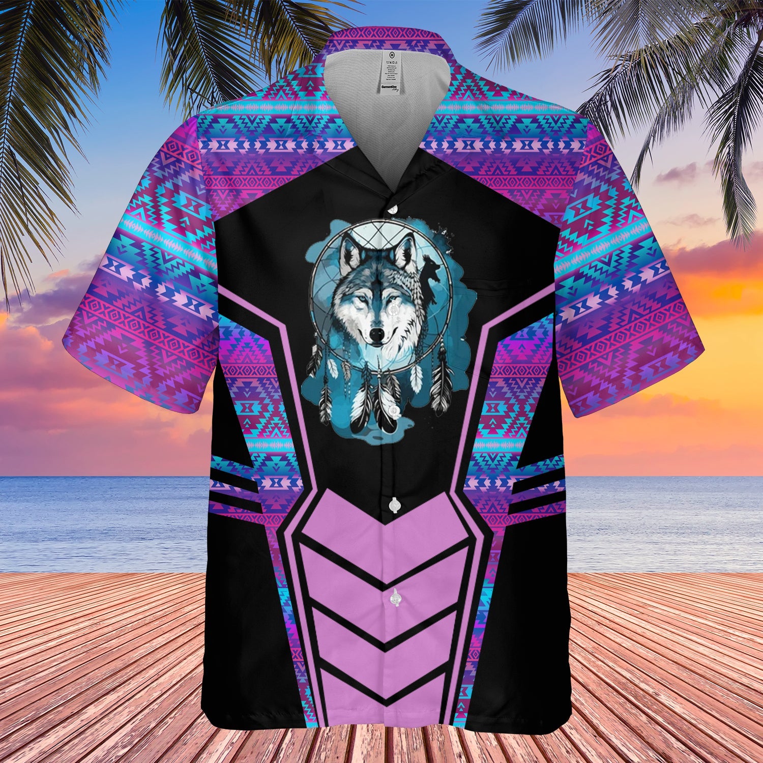 GB-HW000680 Tribe Design Native American Hawaiian Shirt 3D