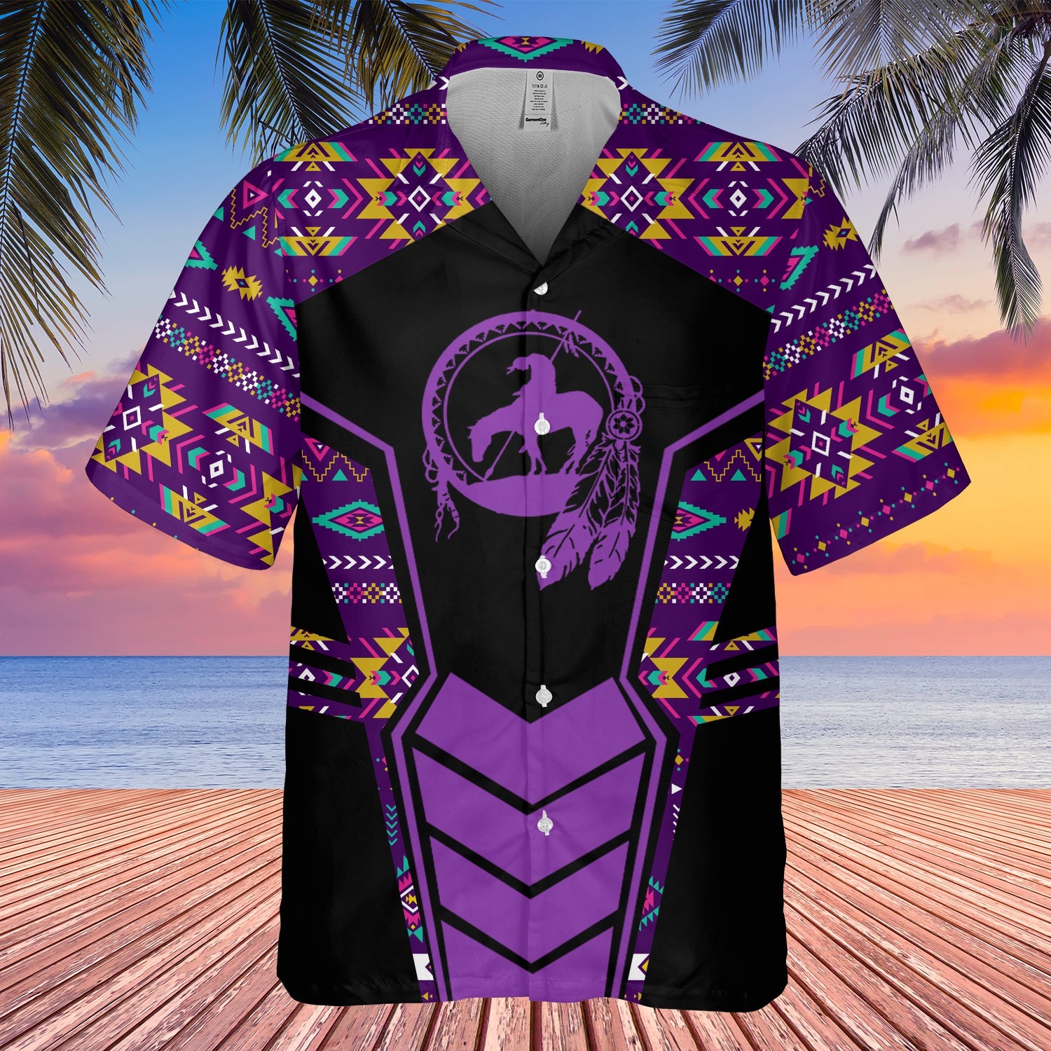 GB-HW000683 Tribe Design Native American Hawaiian Shirt 3D