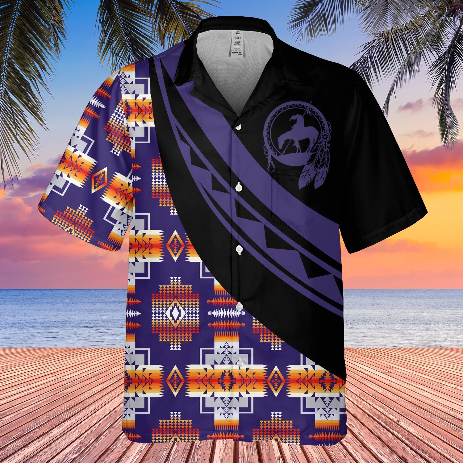 GB-HW001099 Tribe Design Native American Hawaiian Shirt 3D