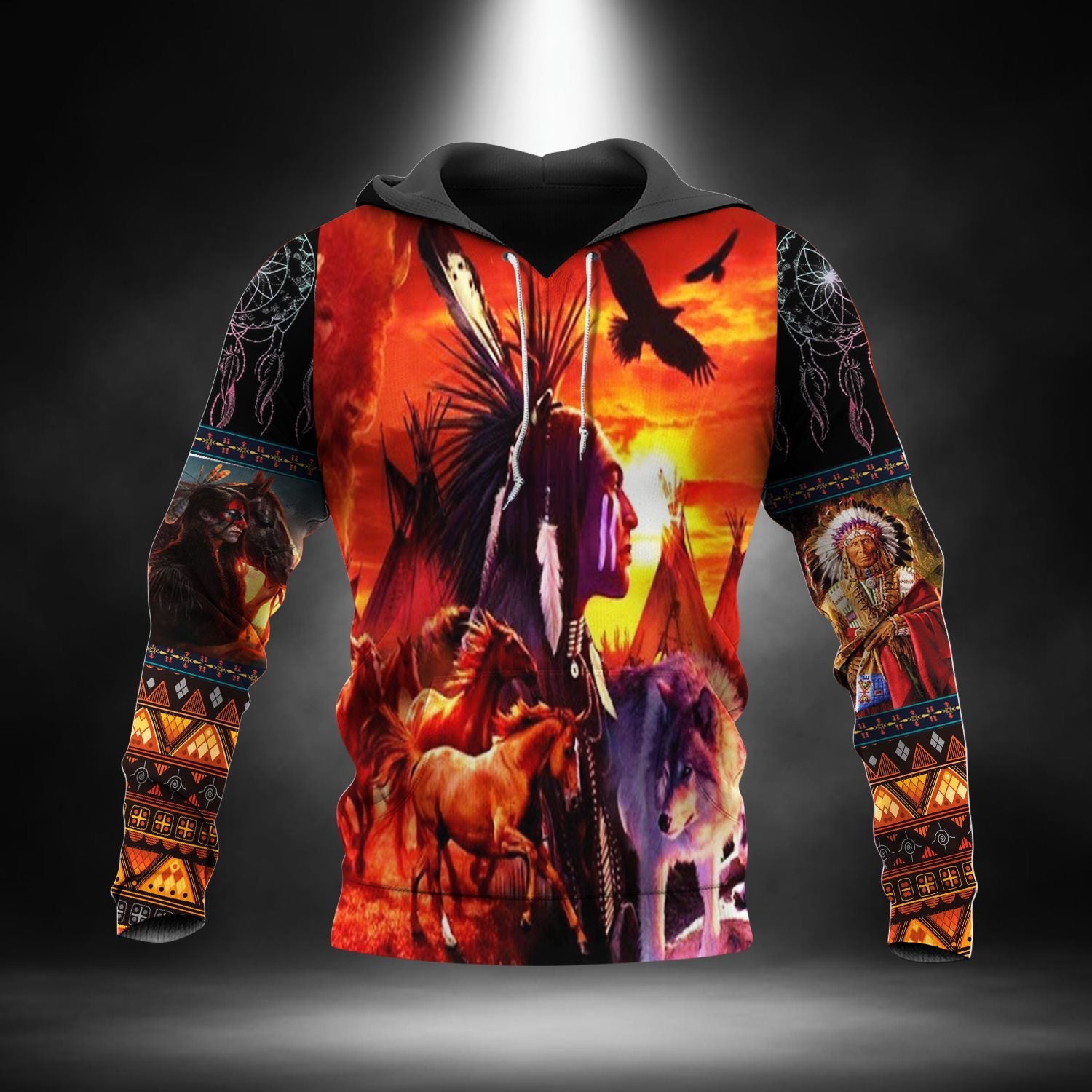 HD000232  Native American Pride 3D Hoodie