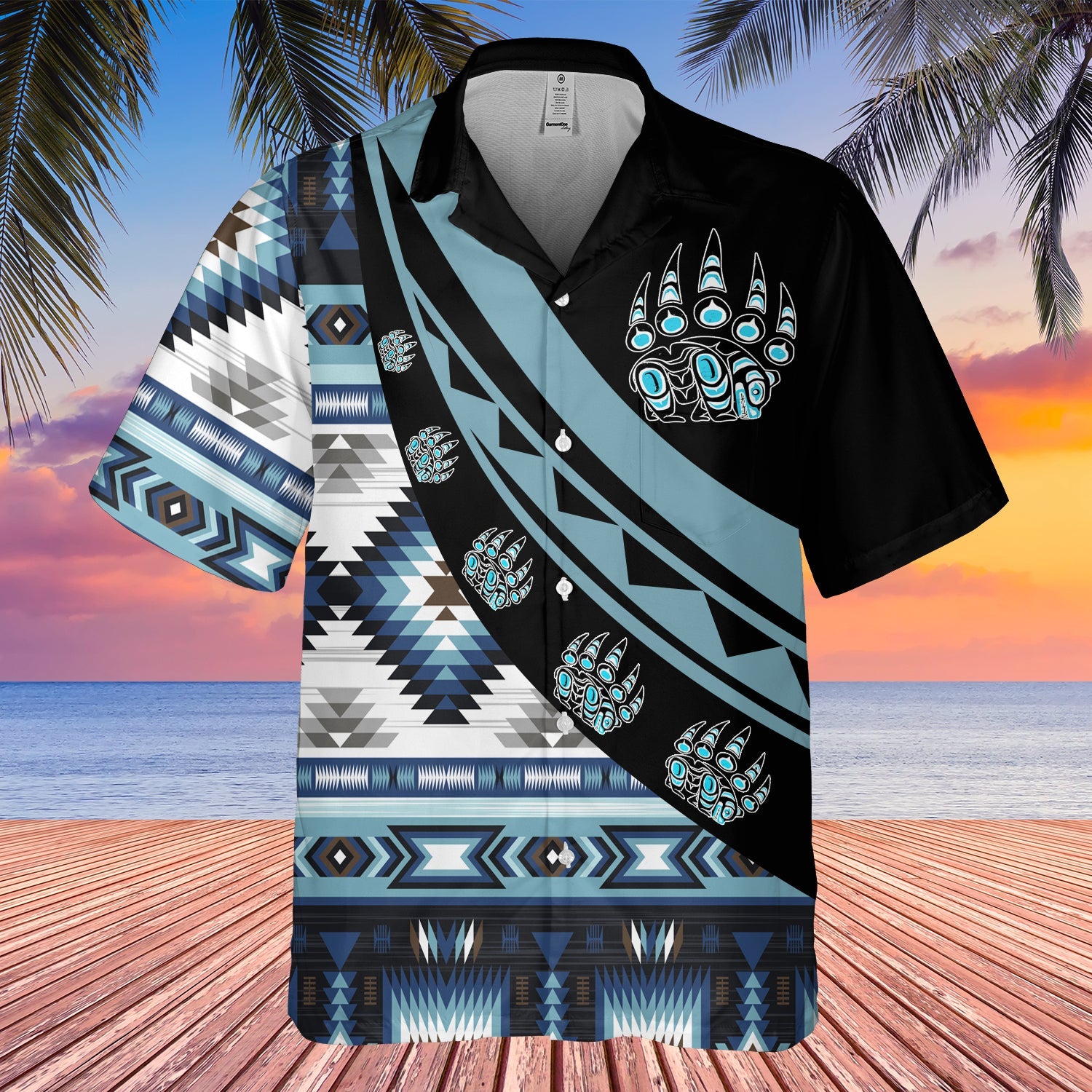 GB-HW001101 Tribe Design Native American Hawaiian Shirt 3D