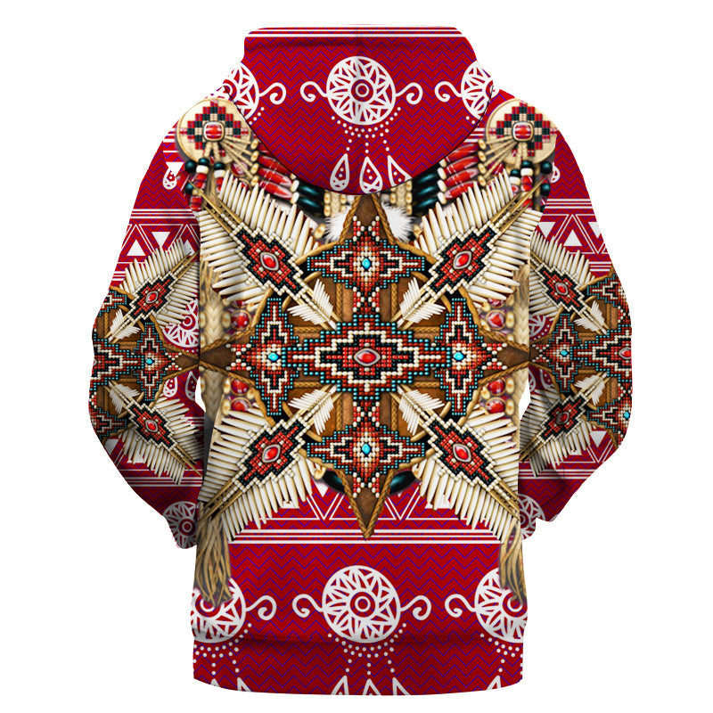 GB-NAT00365 Red Breastplate Dream Catcher 3D Hoodie