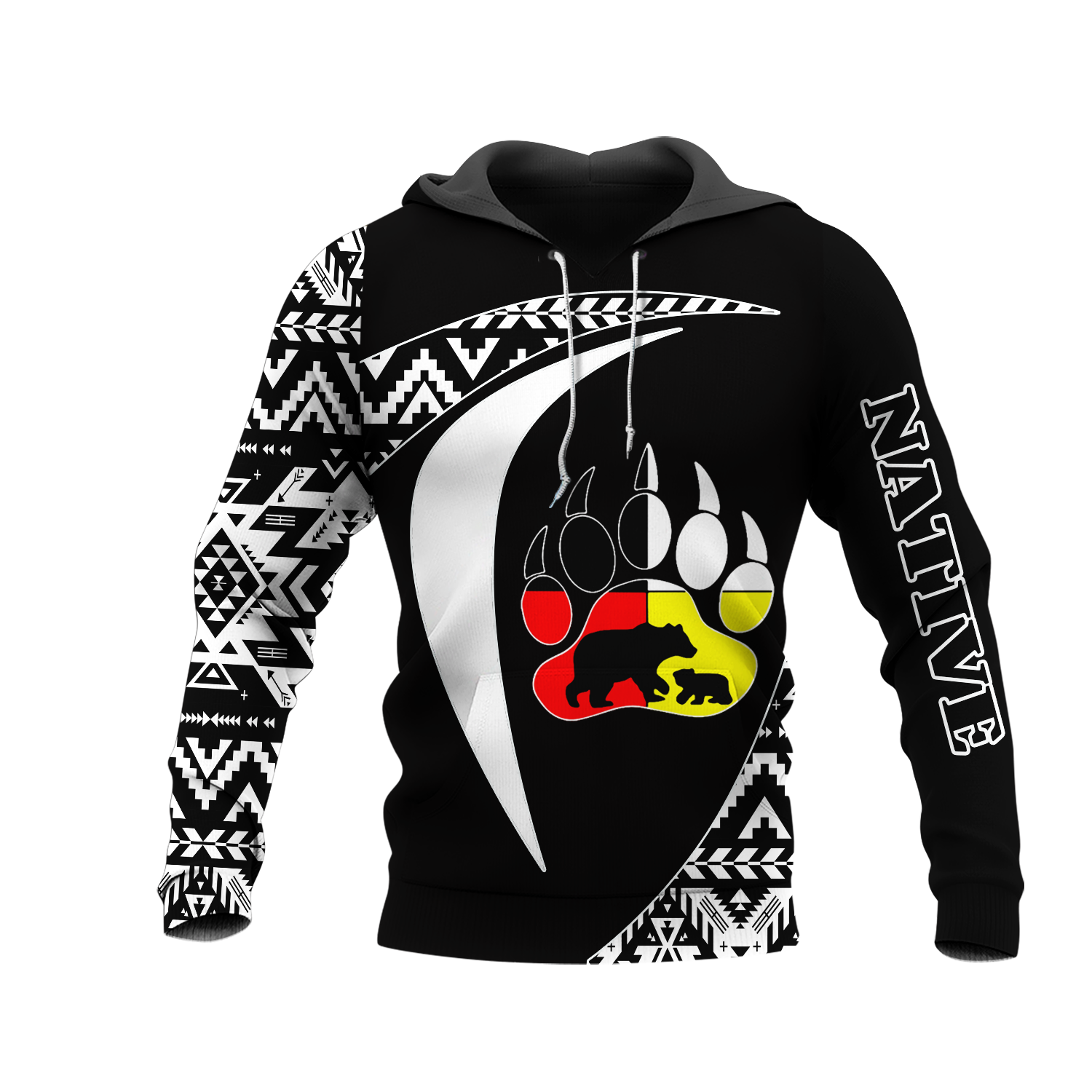 HD0013165 Bear Symbol Pattern Native American Pride 3D Hoodie
