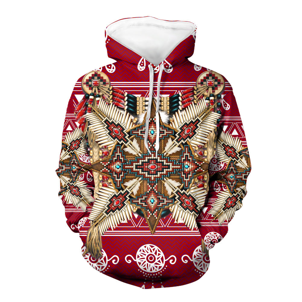 GB-NAT00365 Red Breastplate Dream Catcher 3D Hoodie