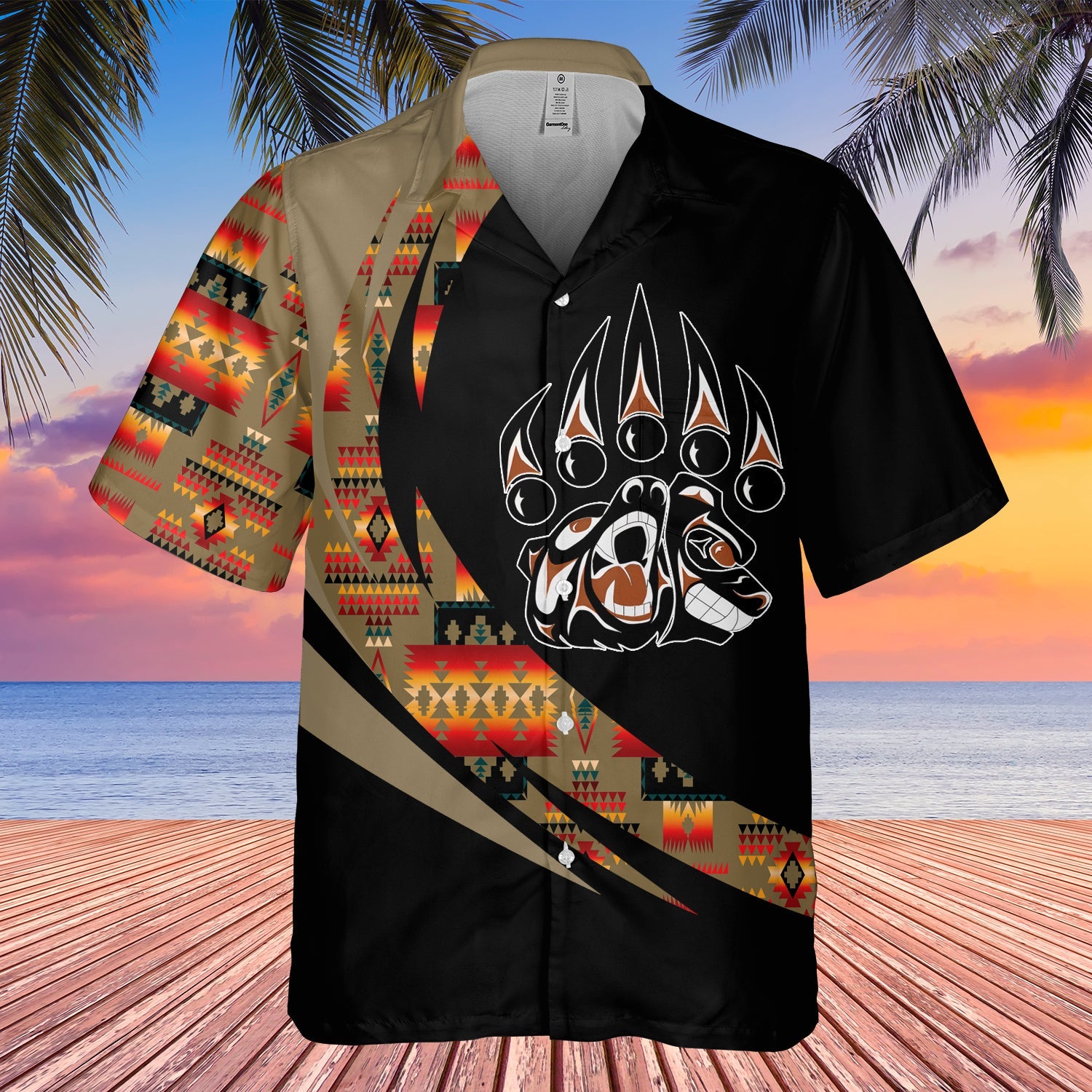 GB-HW000724 Tribe Design Native American Hawaiian Shirt 3D