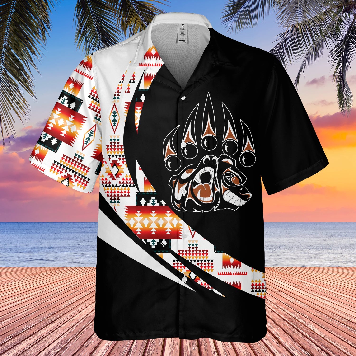 GB-HW000722 Tribe Design Native American Hawaiian Shirt 3D