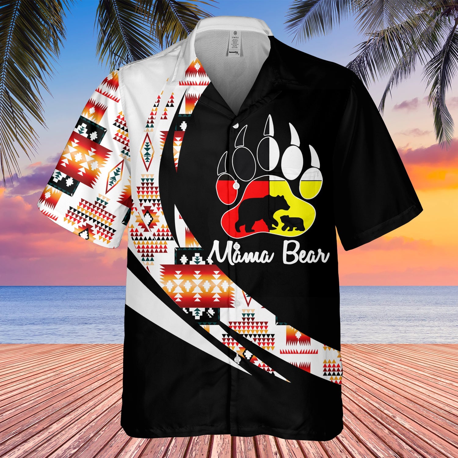 GB-HW000725 Tribe Design Native American Hawaiian Shirt 3D