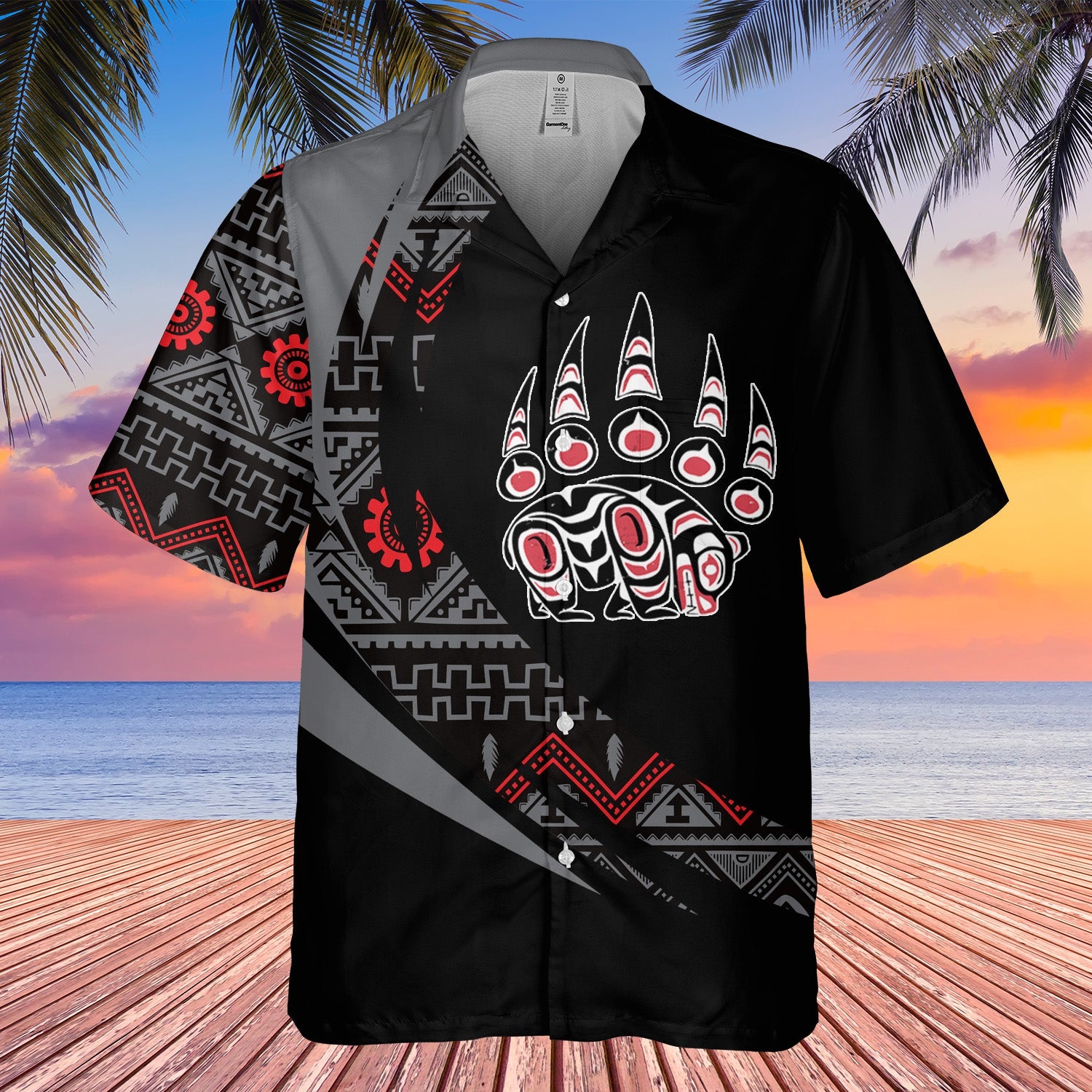 GB-HW000728 Tribe Design Native American Hawaiian Shirt 3D