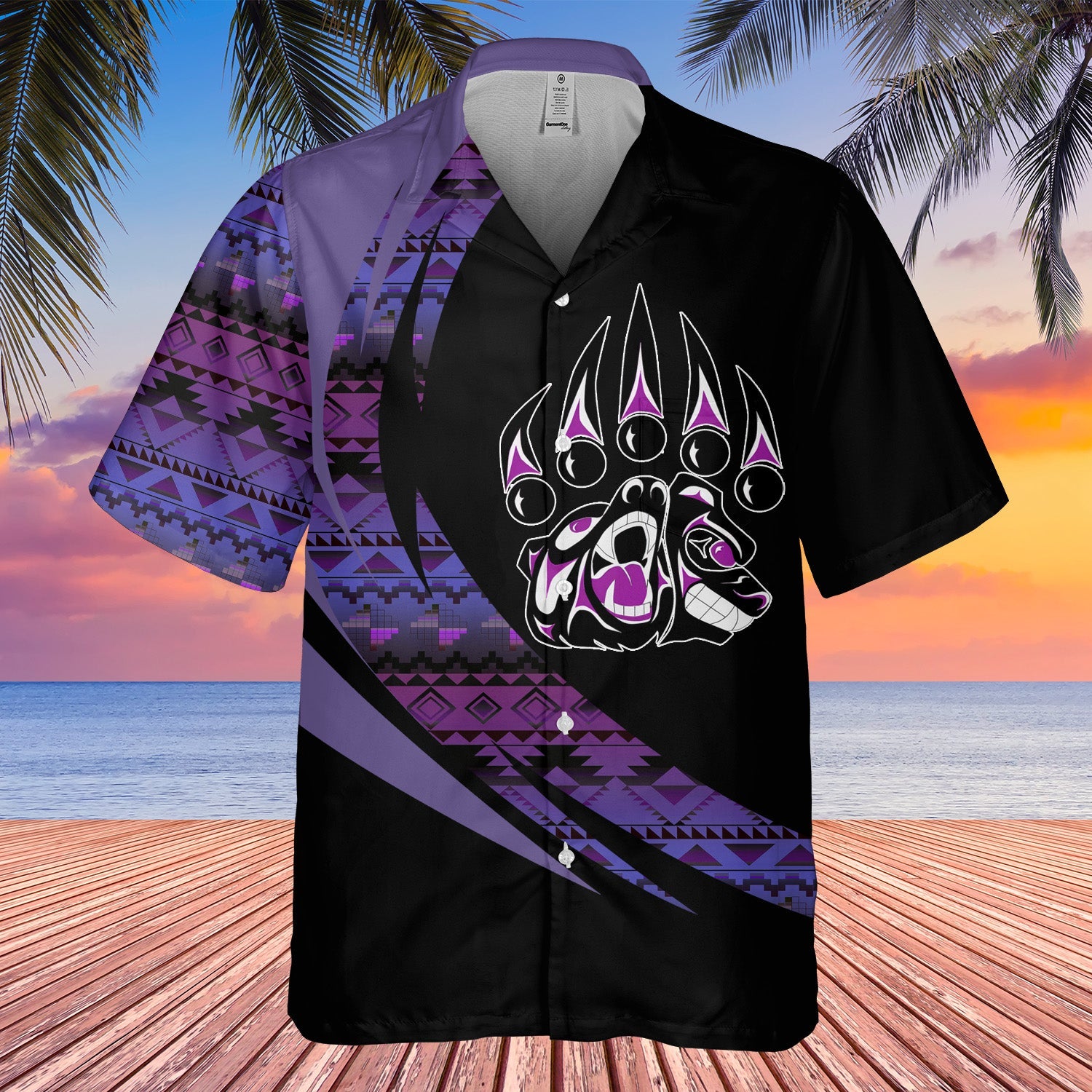 GB-HW000730 Tribe Design Native American Hawaiian Shirt 3D