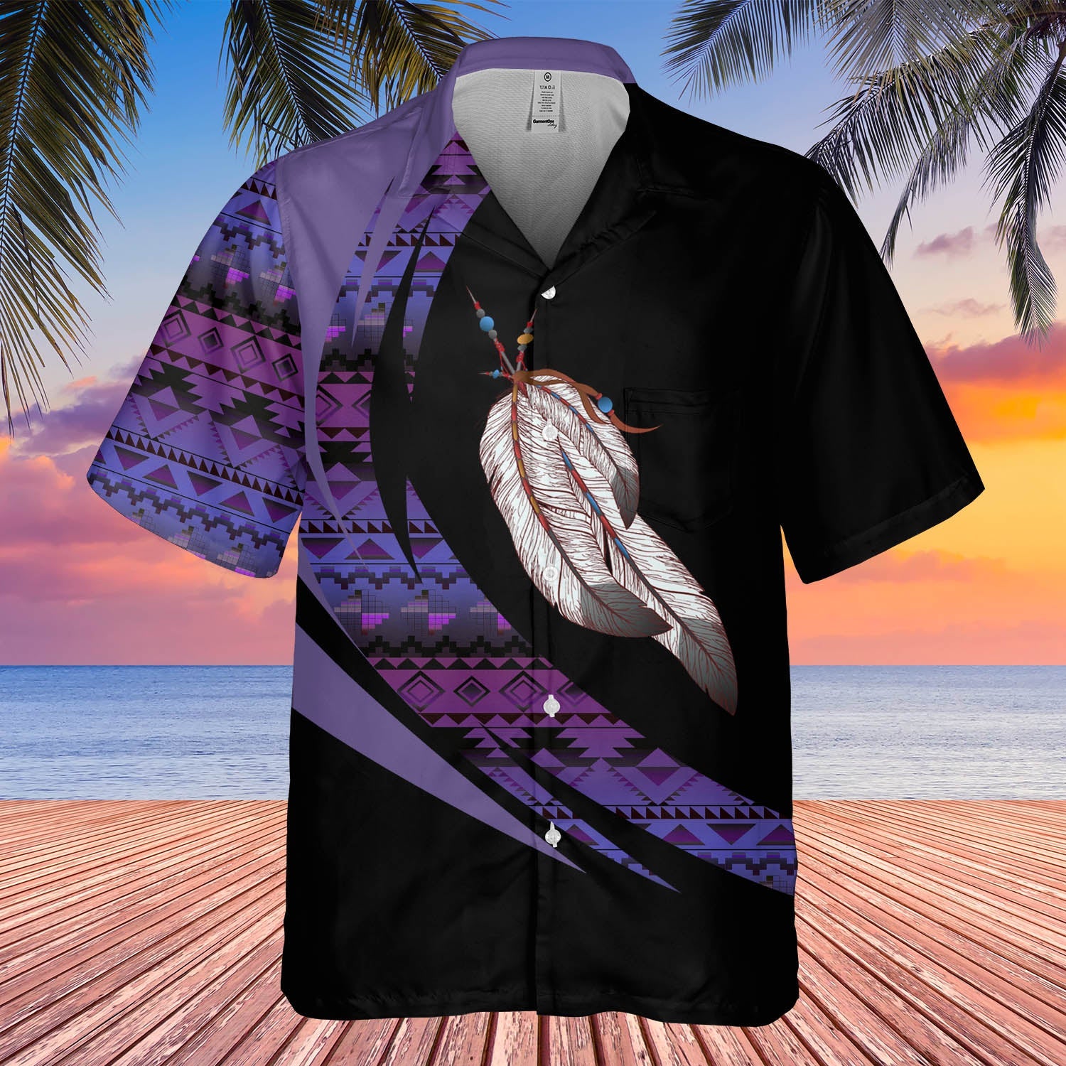 GB-HW000732 Tribe Design Native American Hawaiian Shirt 3D