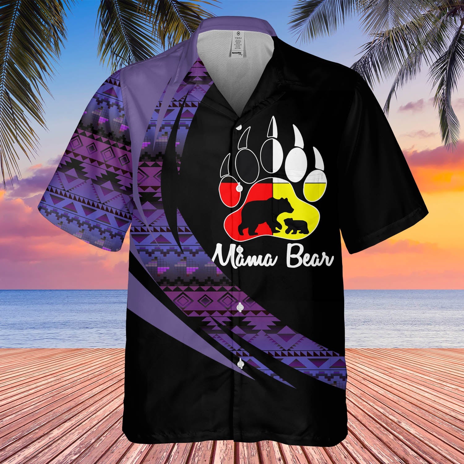 GB-HW000733 Tribe Design Native American Hawaiian Shirt 3D