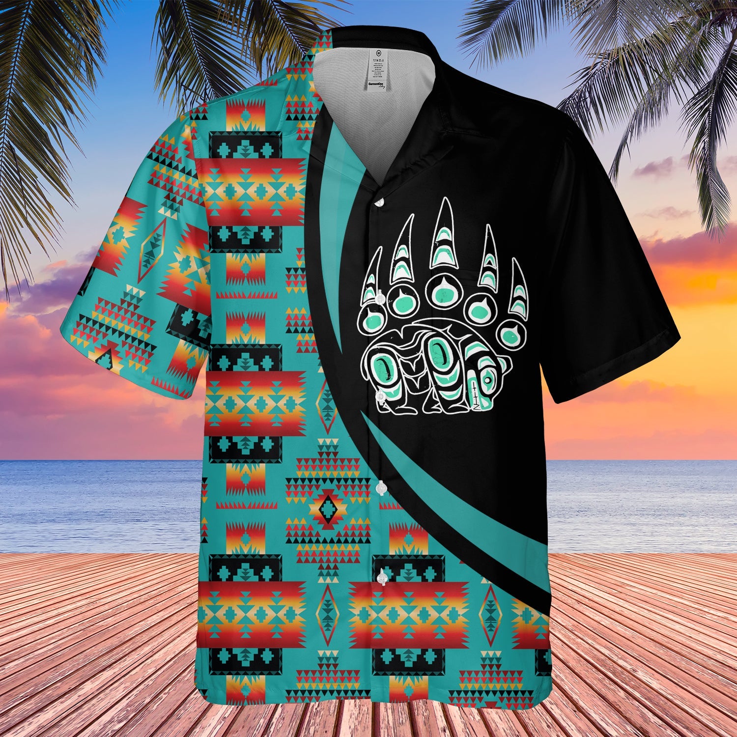 GB-HW000734 Tribe Design Native American Hawaiian Shirt 3D