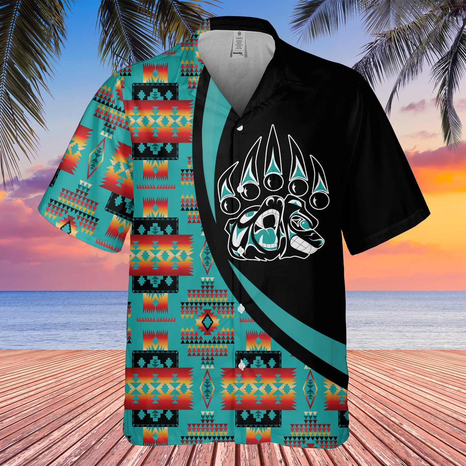 GB-HW000735 Tribe Design Native American Hawaiian Shirt 3D