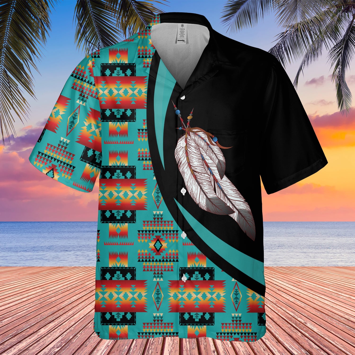 GB-HW000737 Tribe Design Native American Hawaiian Shirt 3D