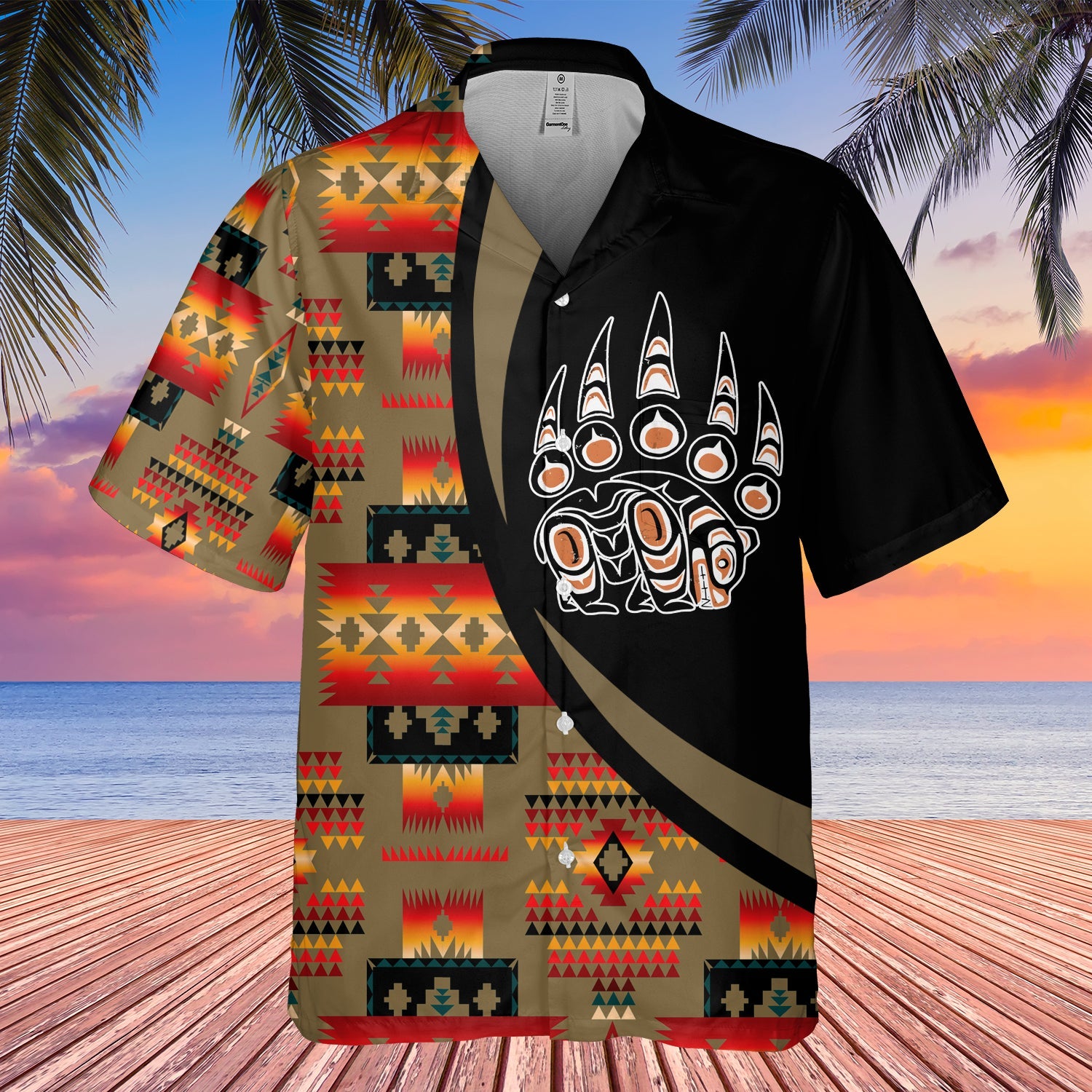 GB-HW000739 Tribe Design Native American Hawaiian Shirt 3D